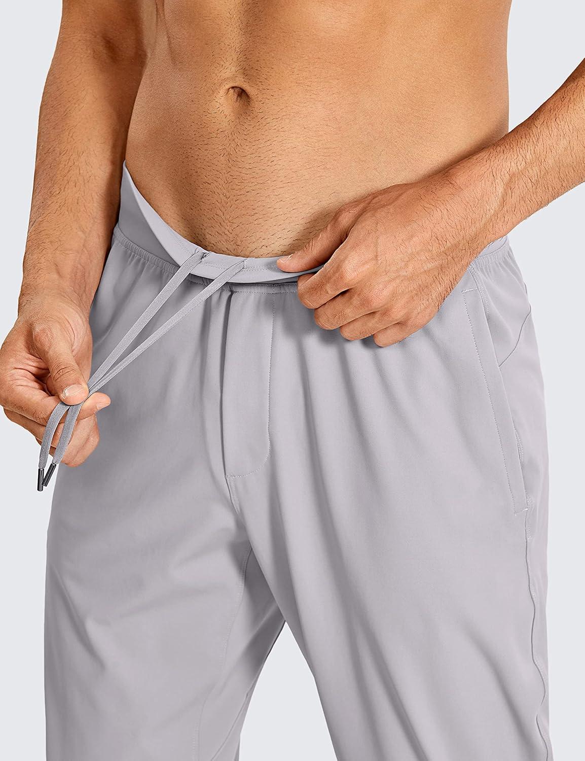 imageCRZ YOGA 4Way Stretch Athletic Pants for Men 30quot Workout Lounge Casual Work Jogger with Zip PocketGull Gray