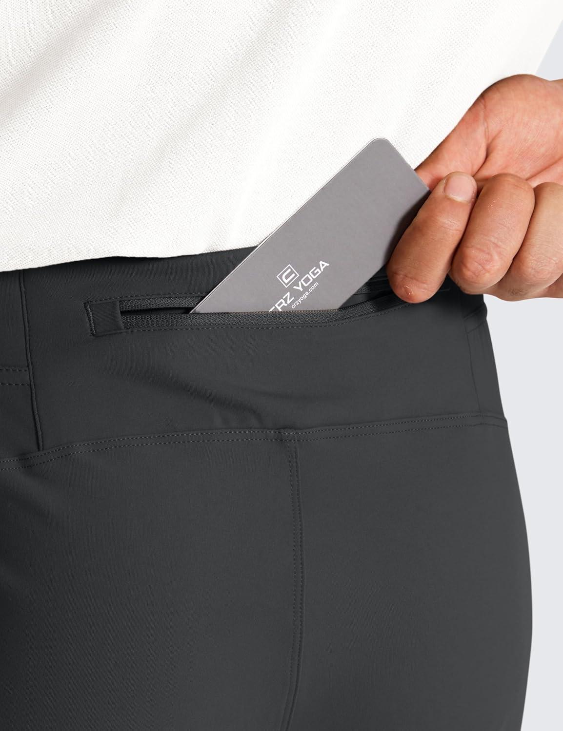 imageCRZ YOGA 4Way Stretch Athletic Pants for Men 30quot Workout Lounge Casual Work Jogger with Zip PocketInk Gray