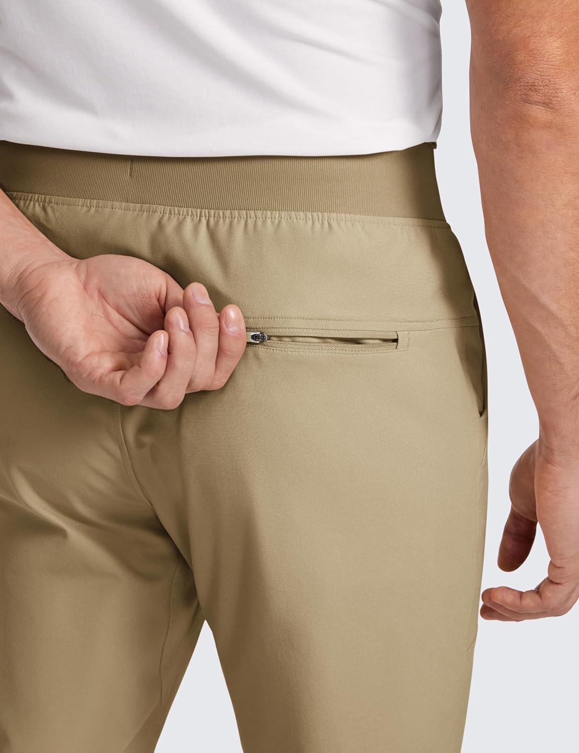 imageCRZ YOGA All Day Comfy PullOn Golf Joggers for Men 28quot30quot32quot Quick Dry Lightweight Work Casual Pants with PocketsArtifact Brown