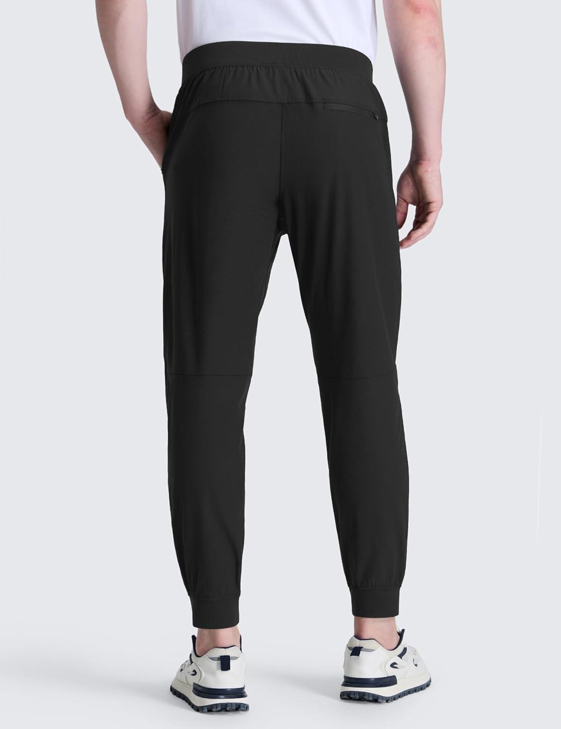 imageCRZ YOGA All Day Comfy PullOn Golf Joggers for Men 28quot30quot32quot Quick Dry Lightweight Work Casual Pants with PocketsBlack