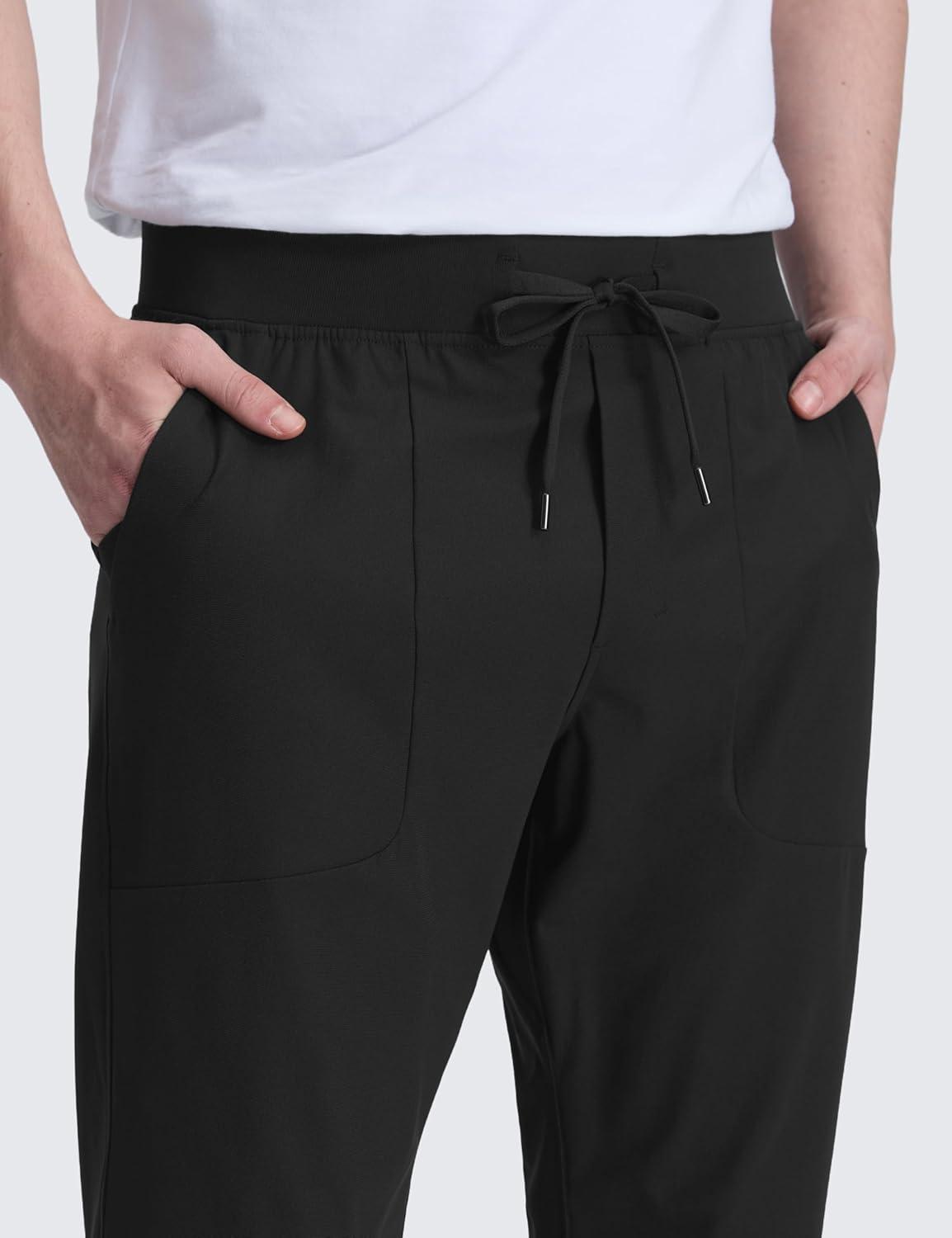 imageCRZ YOGA All Day Comfy PullOn Golf Joggers for Men 28quot30quot32quot Quick Dry Lightweight Work Casual Pants with PocketsBlack