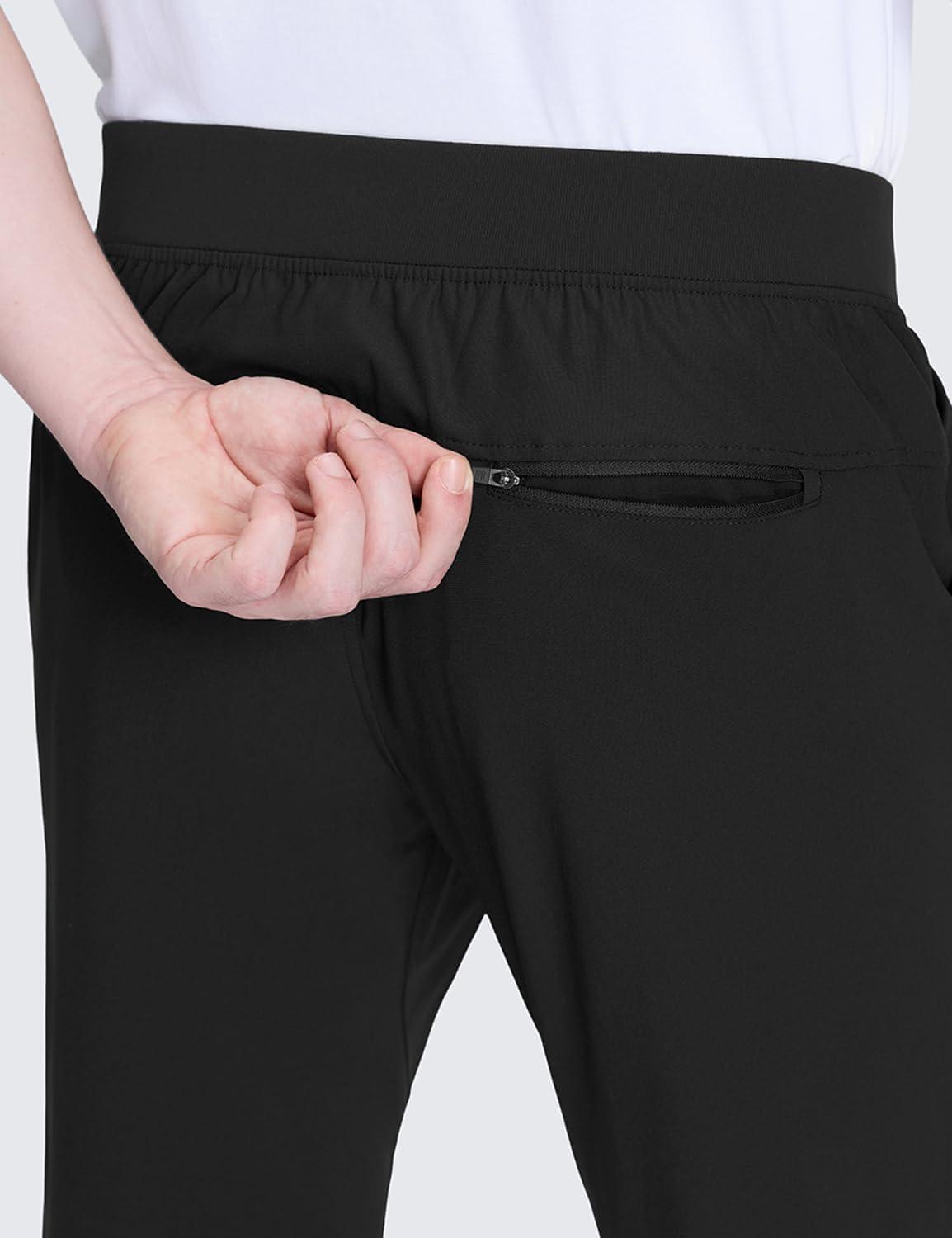 imageCRZ YOGA All Day Comfy PullOn Golf Joggers for Men 28quot30quot32quot Quick Dry Lightweight Work Casual Pants with PocketsBlack