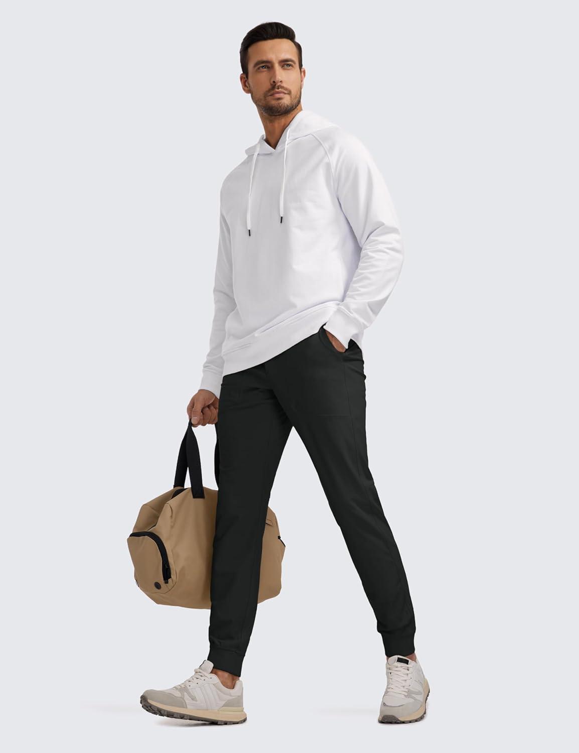 imageCRZ YOGA All Day Comfy PullOn Golf Joggers for Men 28quot30quot32quot Quick Dry Lightweight Work Casual Pants with PocketsBlack