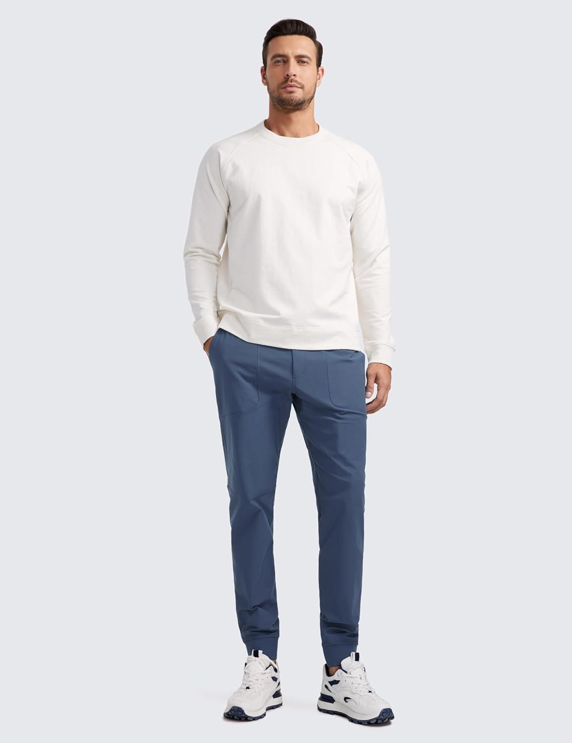 imageCRZ YOGA All Day Comfy PullOn Golf Joggers for Men 28quot30quot32quot Quick Dry Lightweight Work Casual Pants with PocketsElectric Blue