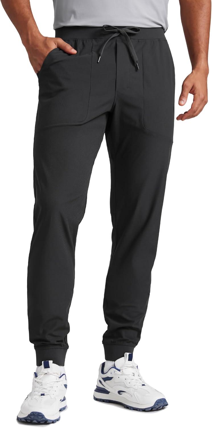 imageCRZ YOGA All Day Comfy PullOn Golf Joggers for Men 28quot30quot32quot Quick Dry Lightweight Work Casual Pants with PocketsInk Gray