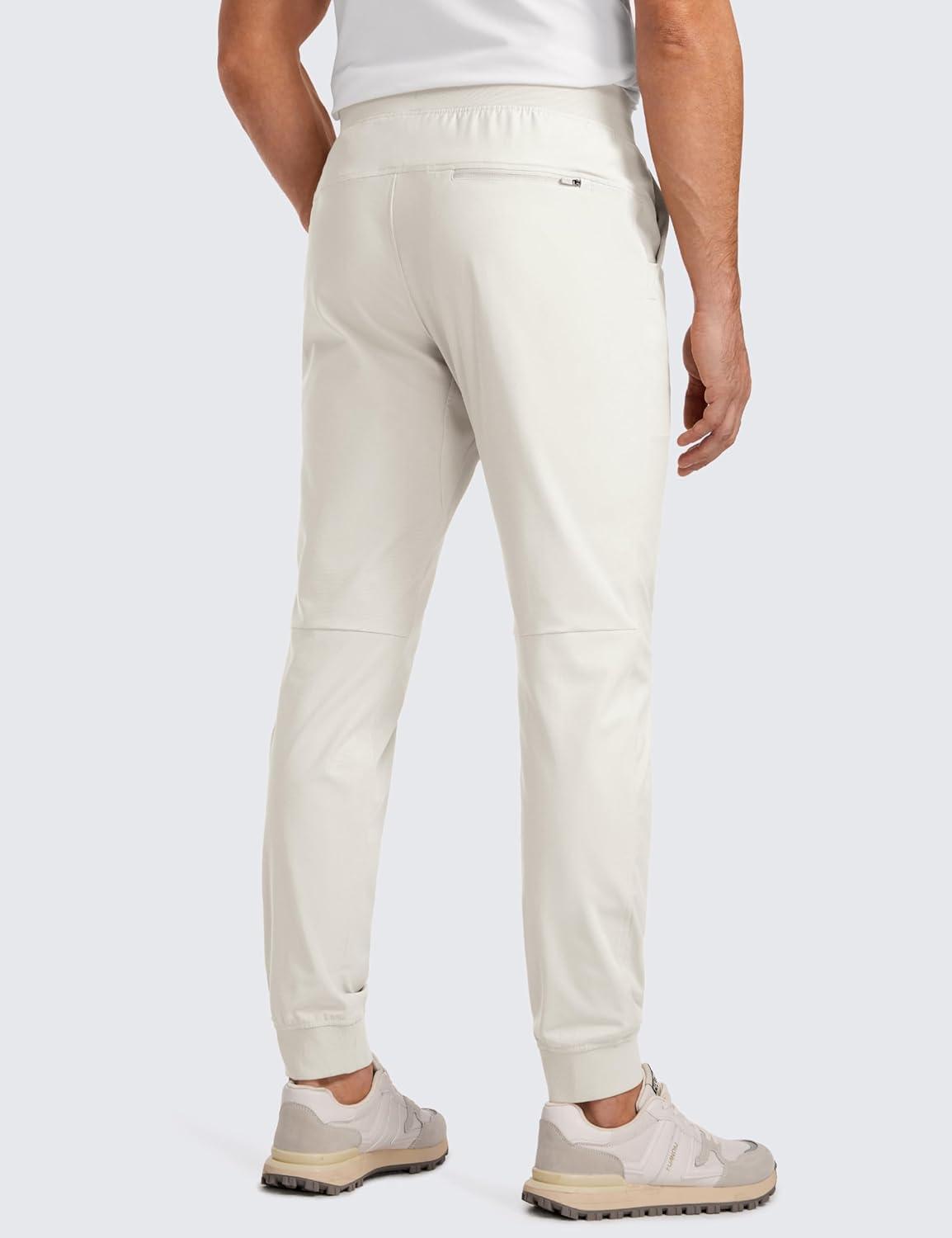 imageCRZ YOGA All Day Comfy PullOn Golf Joggers for Men 28quot30quot32quot Quick Dry Lightweight Work Casual Pants with PocketsMilky White Bone