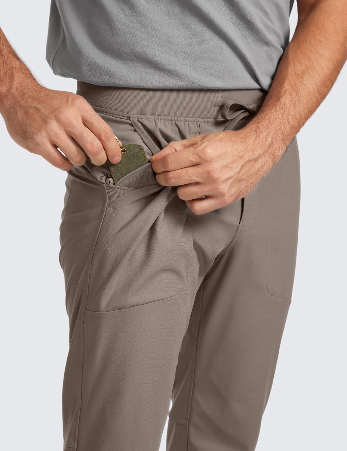 imageCRZ YOGA All Day Comfy PullOn Golf Joggers for Men 28quot30quot32quot Quick Dry Lightweight Work Casual Pants with PocketsNomad Grey