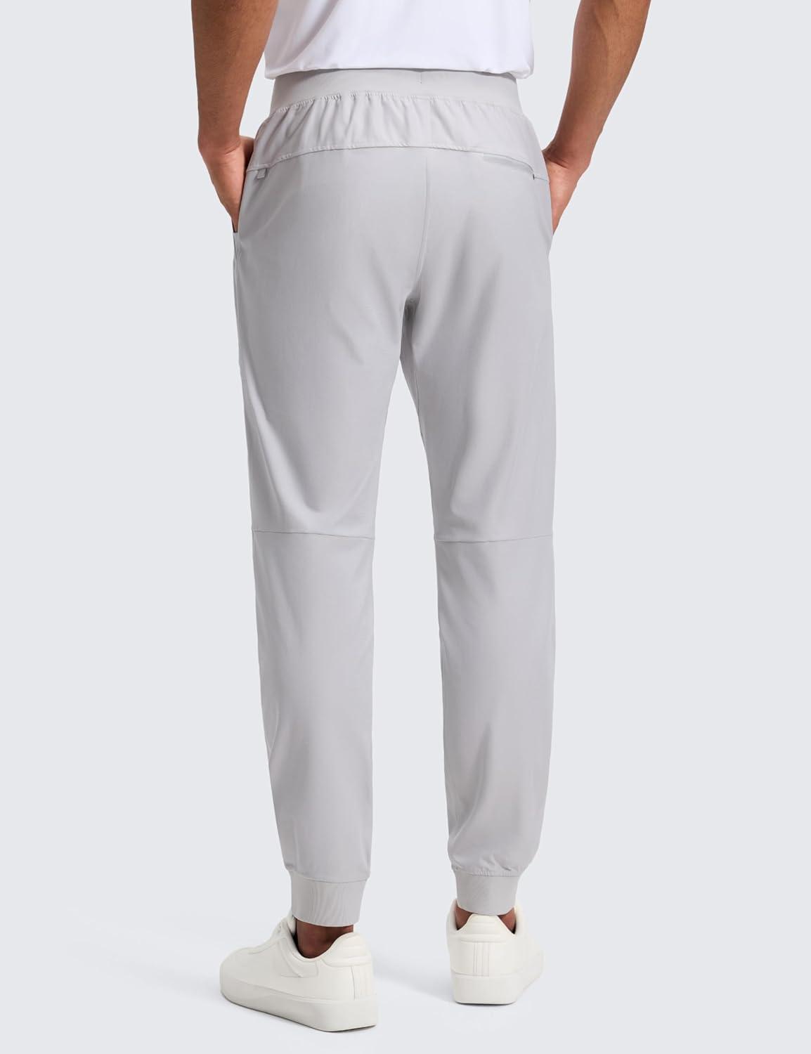 imageCRZ YOGA All Day Comfy PullOn Golf Joggers for Men 28quot30quot32quot Quick Dry Lightweight Work Casual Pants with PocketsPlatinum Grey