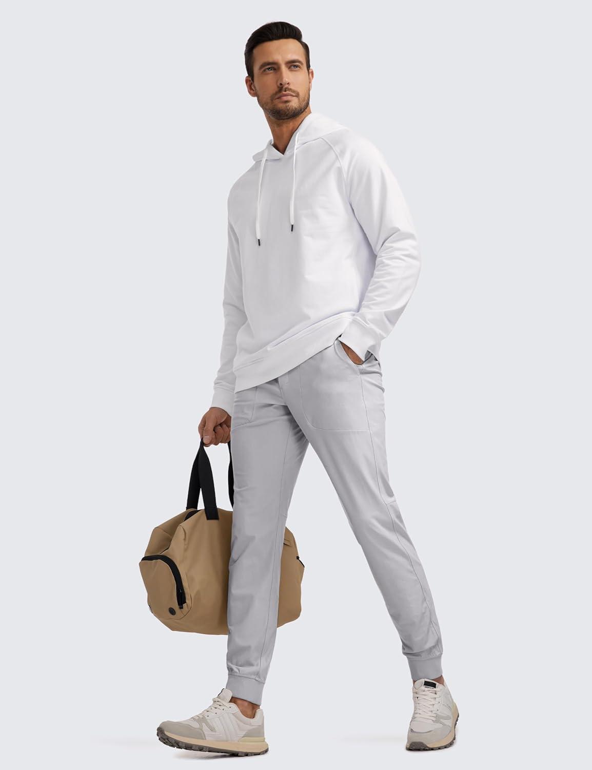 imageCRZ YOGA All Day Comfy PullOn Golf Joggers for Men 28quot30quot32quot Quick Dry Lightweight Work Casual Pants with PocketsPlatinum Grey