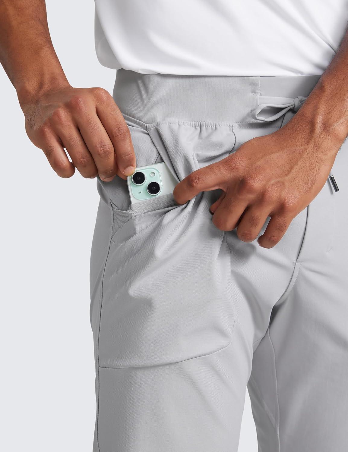 imageCRZ YOGA All Day Comfy PullOn Golf Joggers for Men 28quot30quot32quot Quick Dry Lightweight Work Casual Pants with PocketsPlatinum Grey