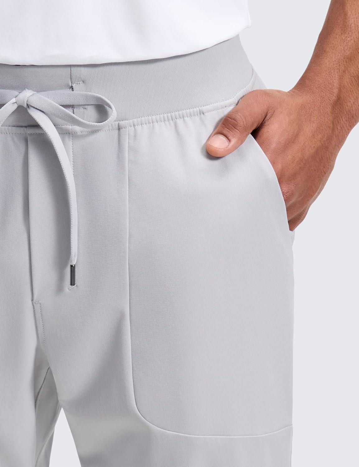 imageCRZ YOGA All Day Comfy PullOn Golf Joggers for Men 28quot30quot32quot Quick Dry Lightweight Work Casual Pants with PocketsPlatinum Grey