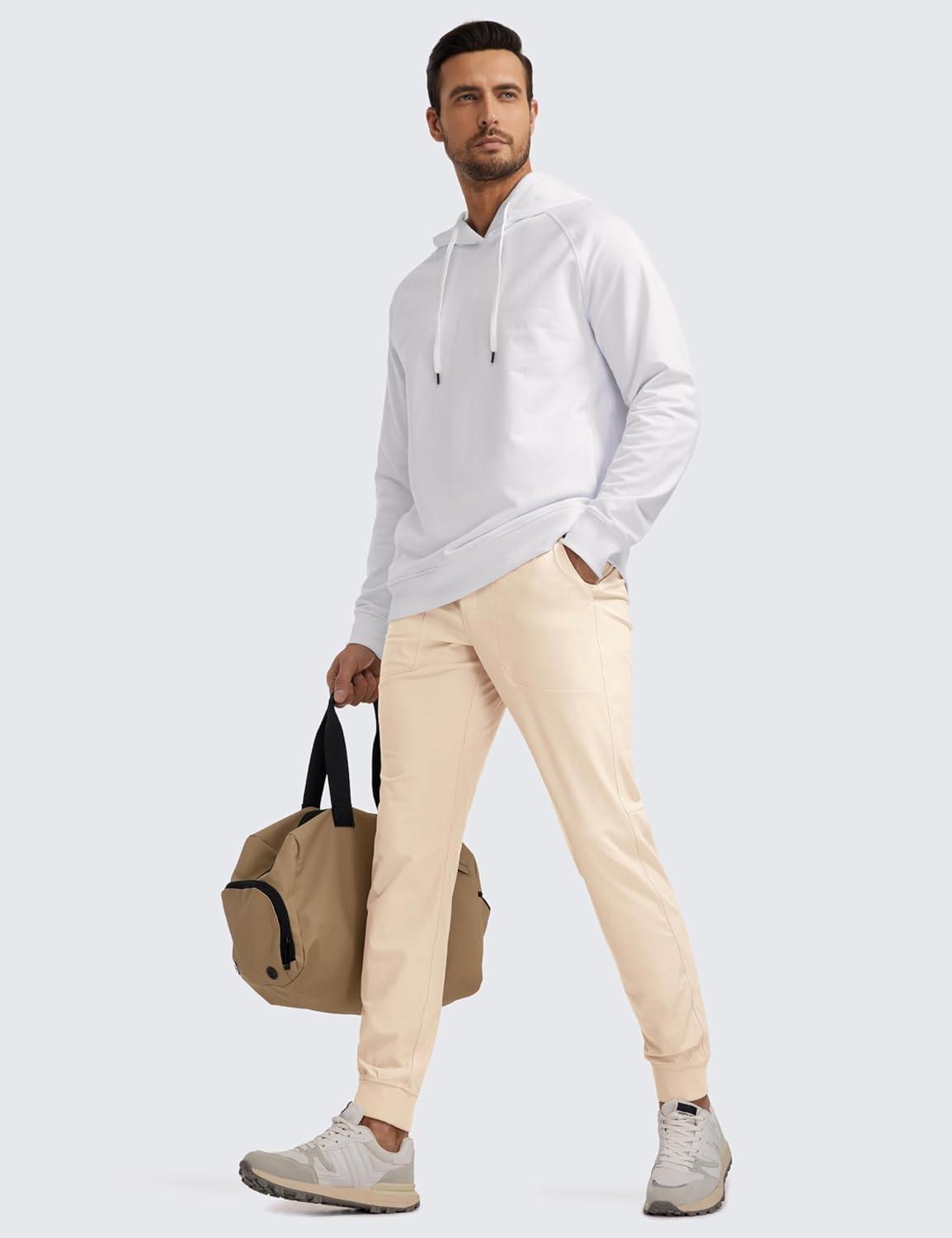 imageCRZ YOGA All Day Comfy PullOn Golf Joggers for Men 28quot30quot32quot Quick Dry Lightweight Work Casual Pants with PocketsRaw Linen