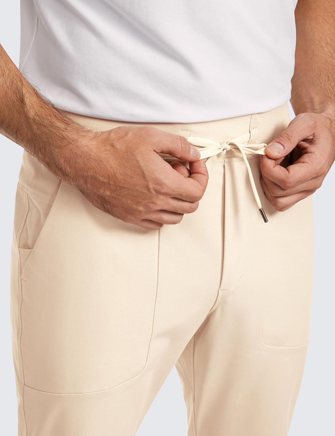 imageCRZ YOGA All Day Comfy PullOn Golf Joggers for Men 28quot30quot32quot Quick Dry Lightweight Work Casual Pants with PocketsRaw Linen