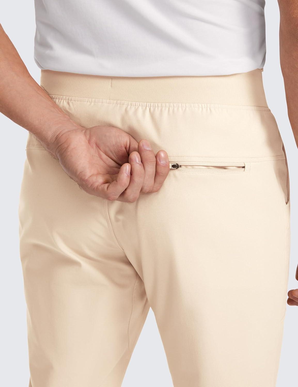 imageCRZ YOGA All Day Comfy PullOn Golf Joggers for Men 28quot30quot32quot Quick Dry Lightweight Work Casual Pants with PocketsRaw Linen