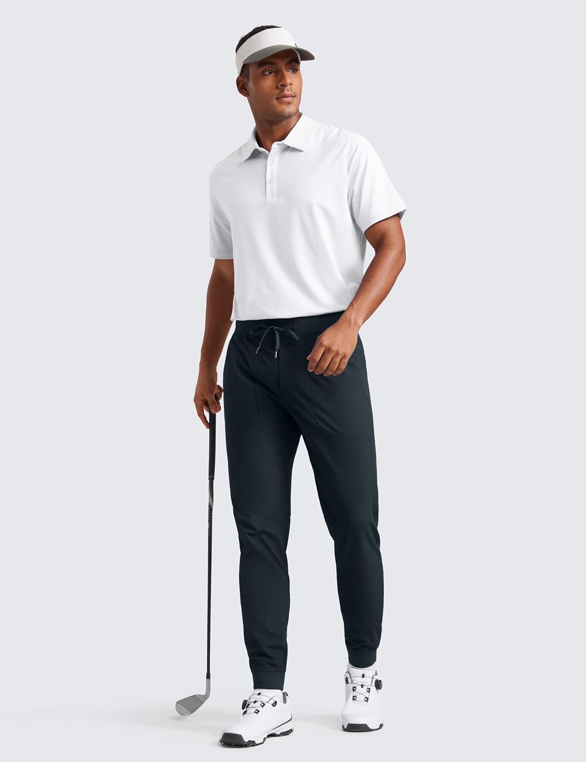 imageCRZ YOGA All Day Comfy PullOn Golf Joggers for Men 28quot30quot32quot Quick Dry Lightweight Work Casual Pants with PocketsTrue Navy