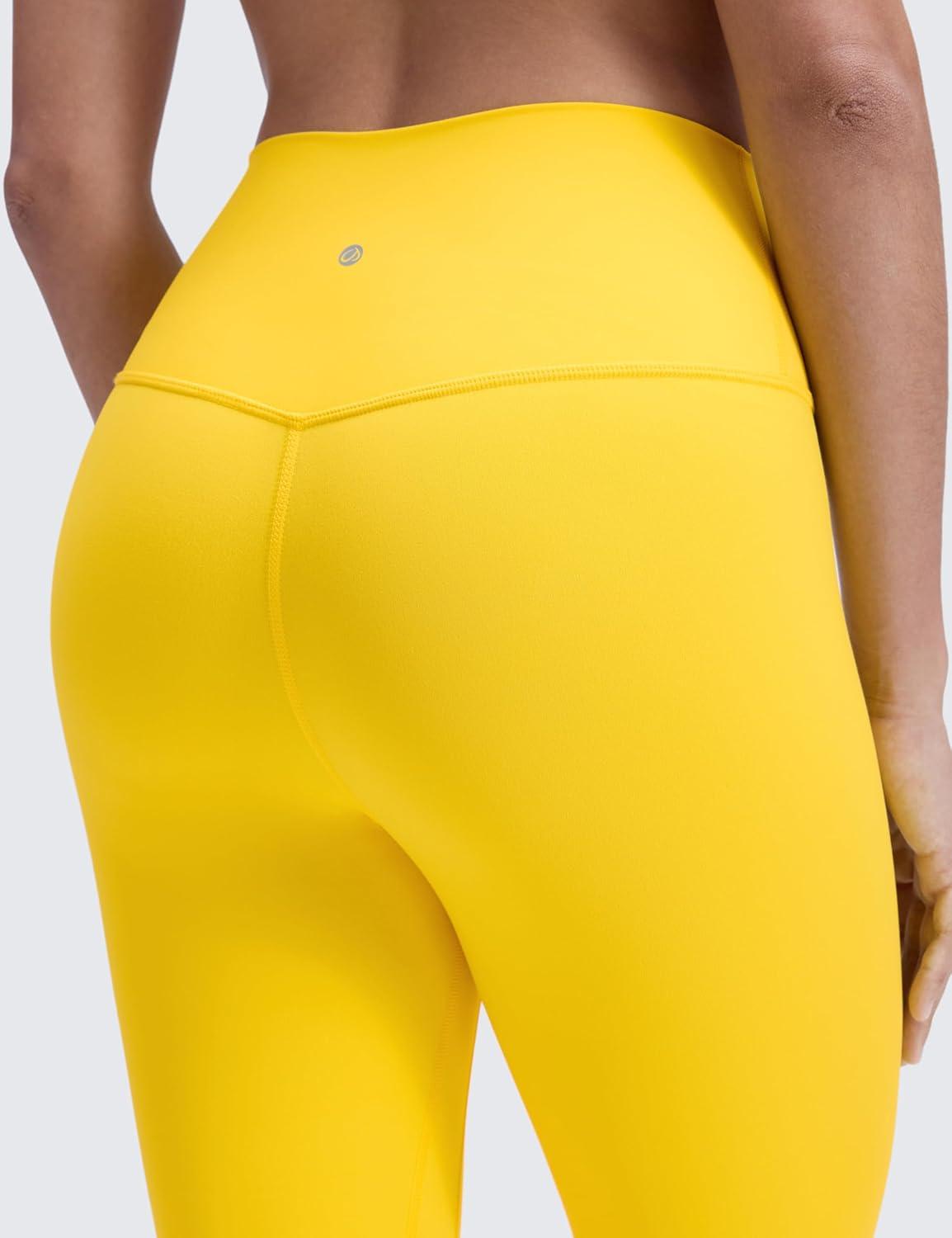 imageCRZ YOGA Brushed Naked Feeling Workout Leggings 25quot High Waisted Gym Compression Tummy Control Womens Yoga PantsHigh Visibility Yellow