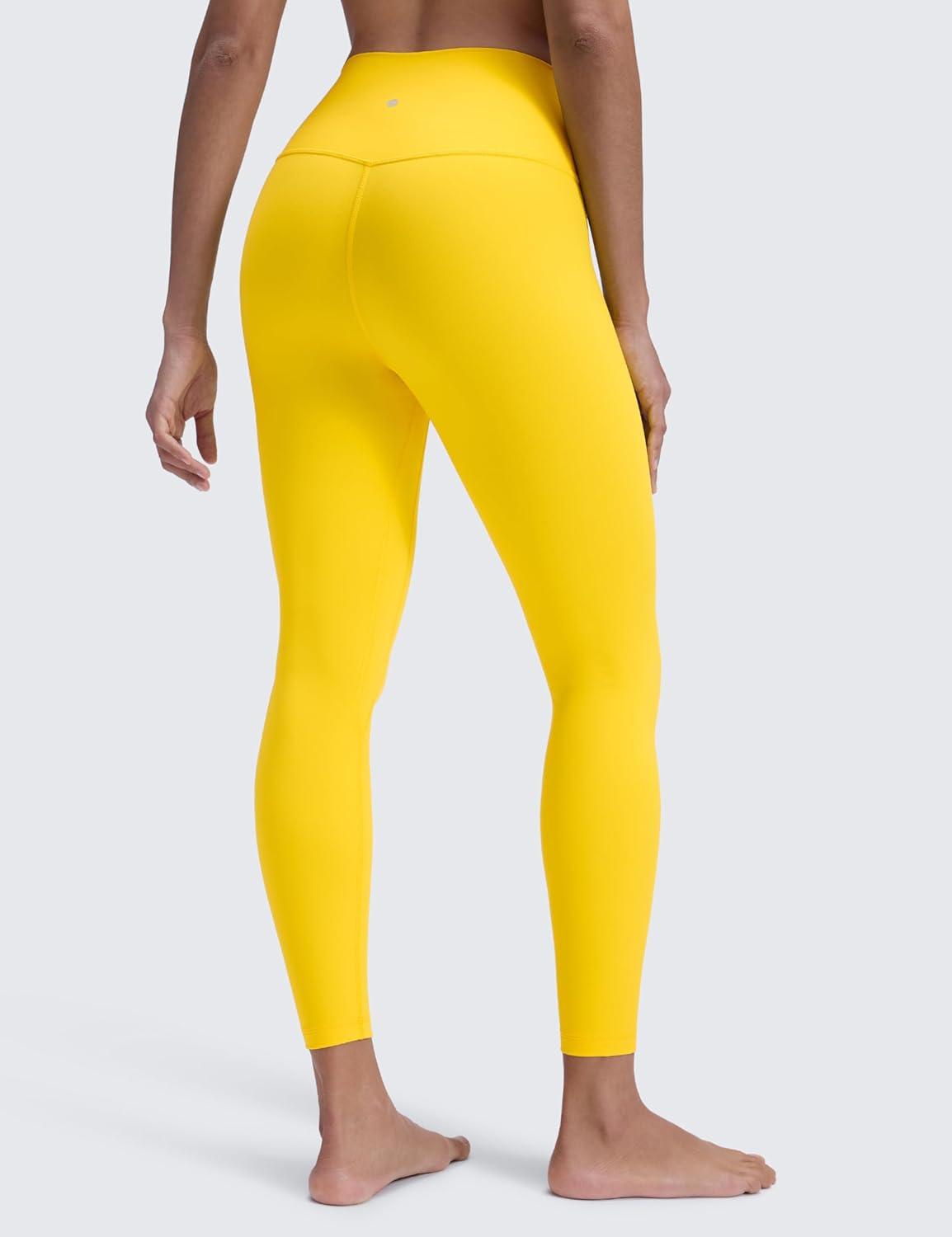 imageCRZ YOGA Brushed Naked Feeling Workout Leggings 25quot High Waisted Gym Compression Tummy Control Womens Yoga PantsHigh Visibility Yellow
