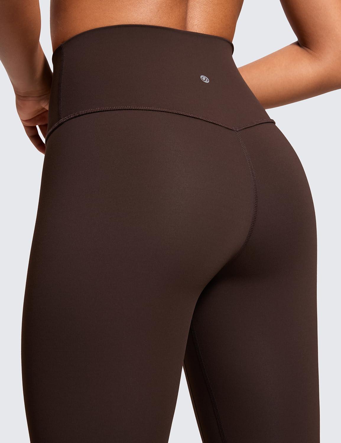 imageCRZ YOGA Brushed Naked Feeling Workout Leggings 25quot High Waisted Gym Compression Tummy Control Womens Yoga PantsHot Fudge Brown