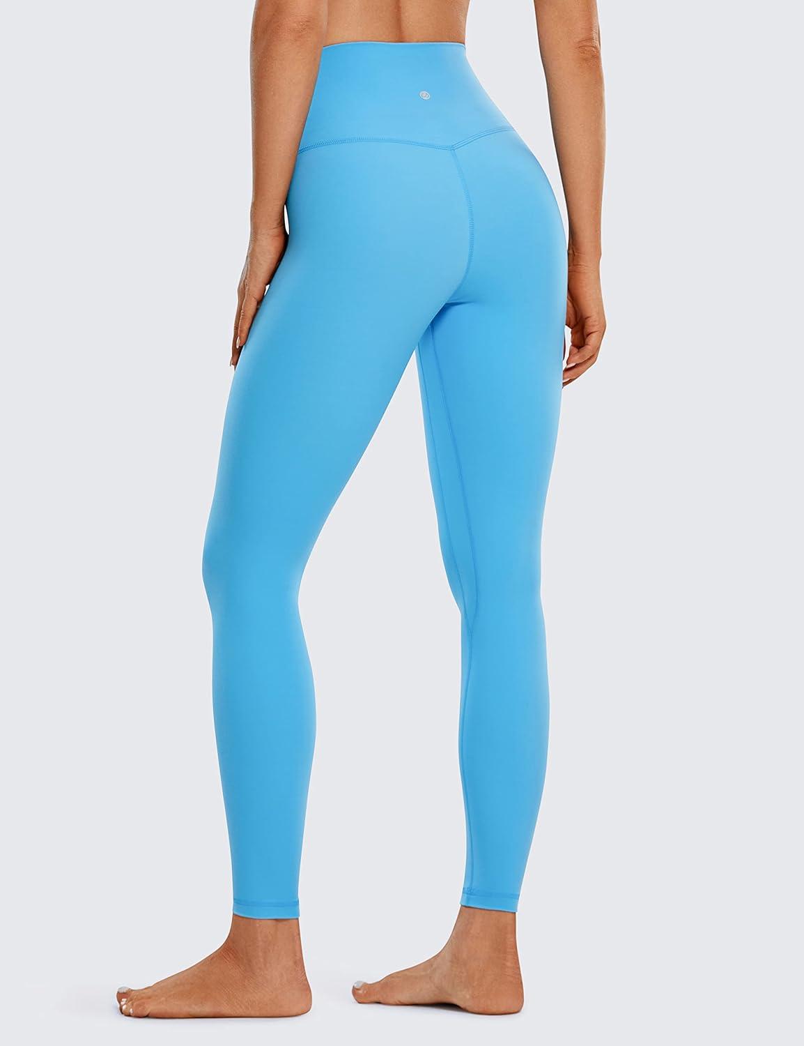 imageCRZ YOGA Brushed Naked Feeling Workout Leggings 25quot High Waisted Gym Compression Tummy Control Womens Yoga PantsSerenity Blue