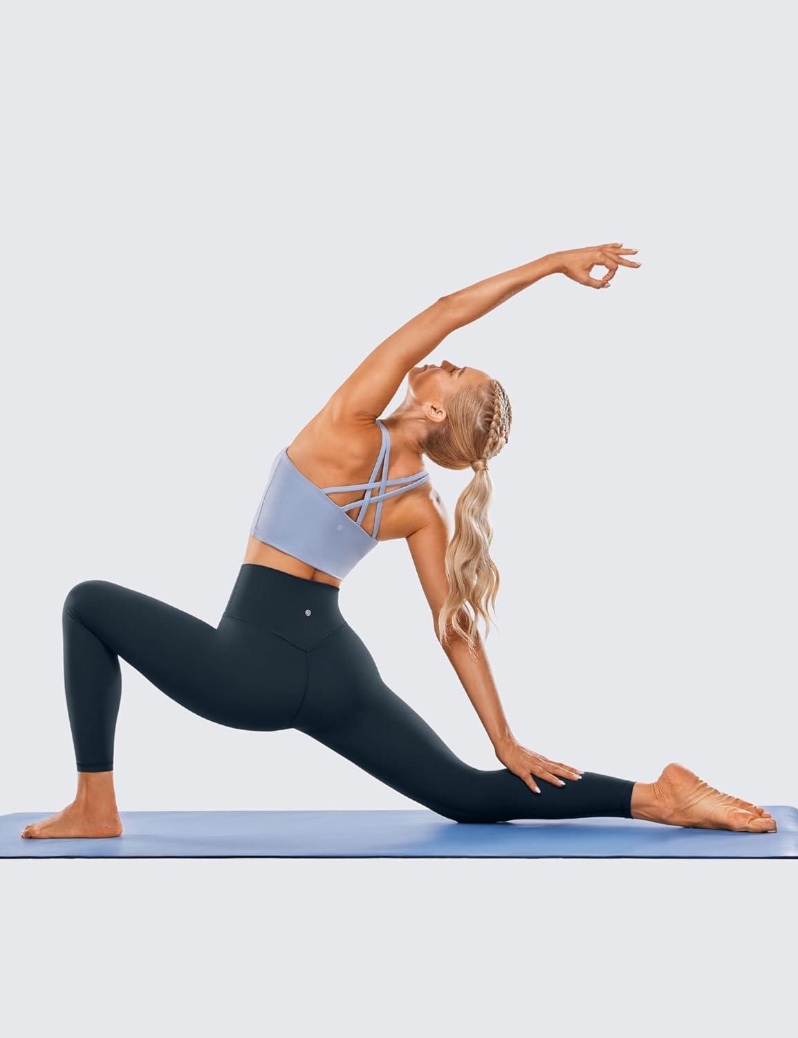 imageCRZ YOGA Brushed Naked Feeling Workout Leggings 25quot High Waisted Gym Compression Tummy Control Womens Yoga PantsTrue Navy