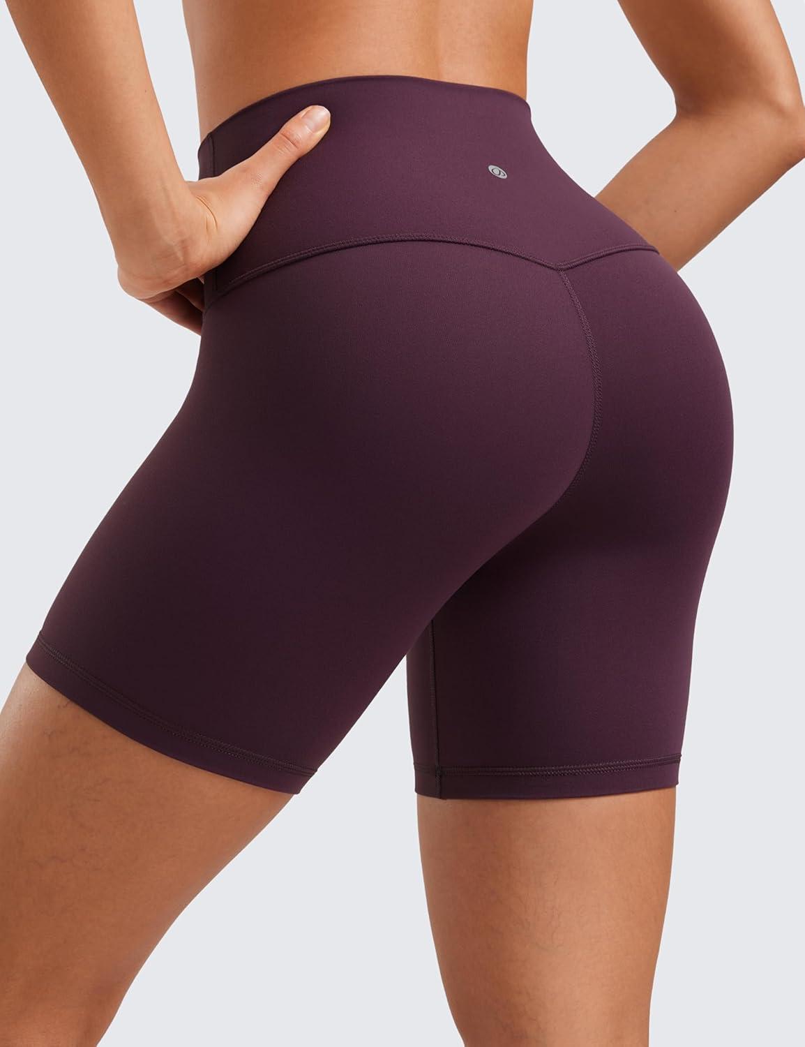 imageCRZ YOGA ButterLuxe Biker Shorts 6quot High Waisted Workout Running Volleyball Spandex Yoga WomensDeep Purple