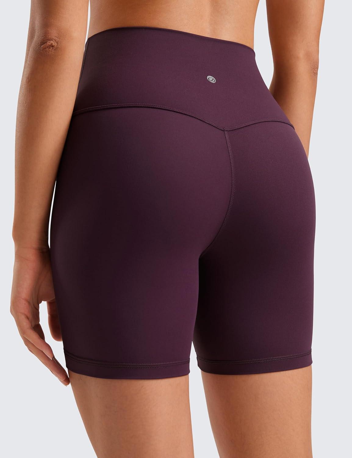 imageCRZ YOGA ButterLuxe Biker Shorts 6quot High Waisted Workout Running Volleyball Spandex Yoga WomensDeep Purple