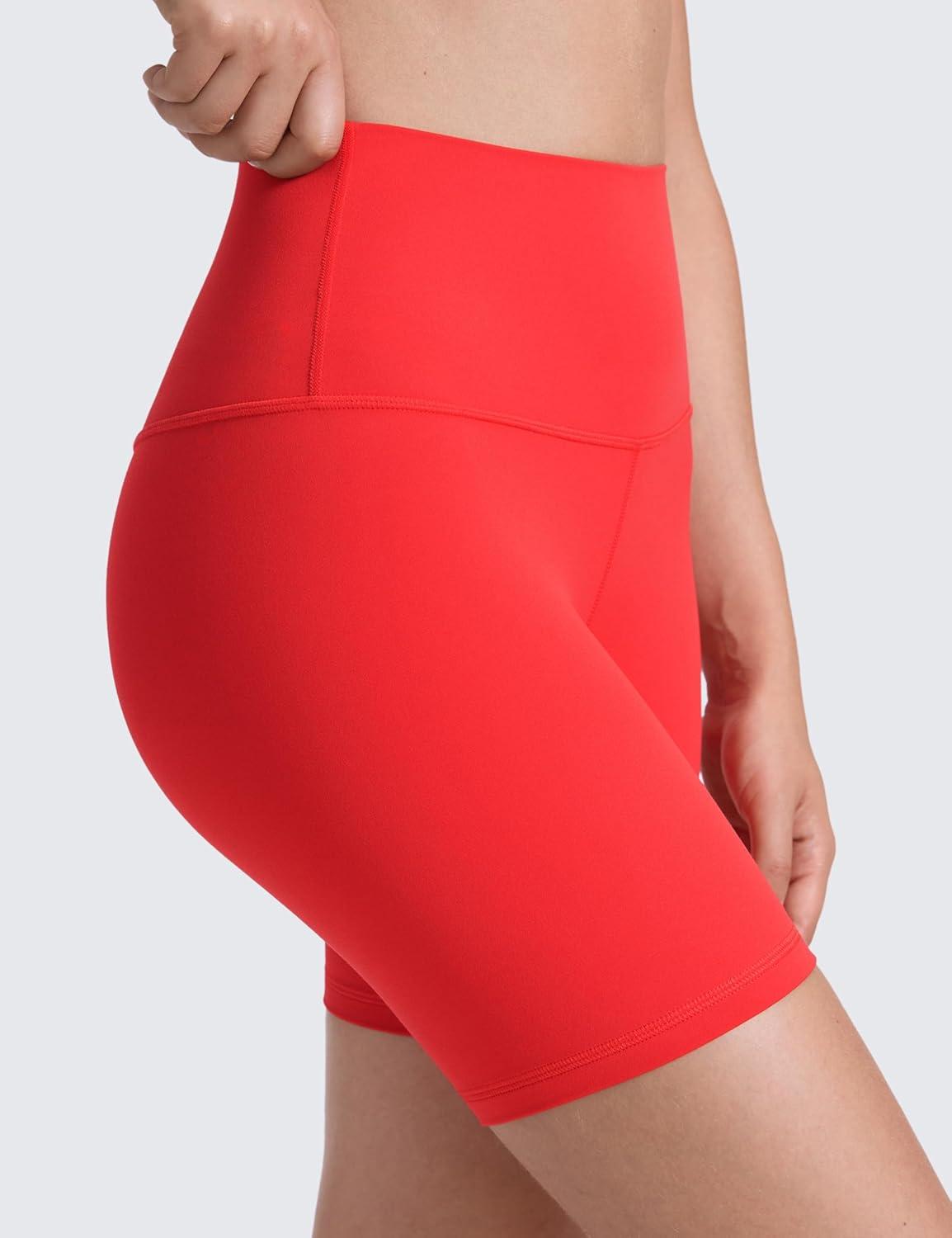 imageCRZ YOGA ButterLuxe Biker Shorts 6quot High Waisted Workout Running Volleyball Spandex Yoga WomensDeep Red