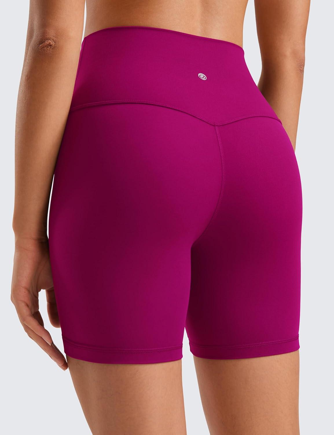 imageCRZ YOGA ButterLuxe Biker Shorts 6quot High Waisted Workout Running Volleyball Spandex Yoga WomensMagenta Purple