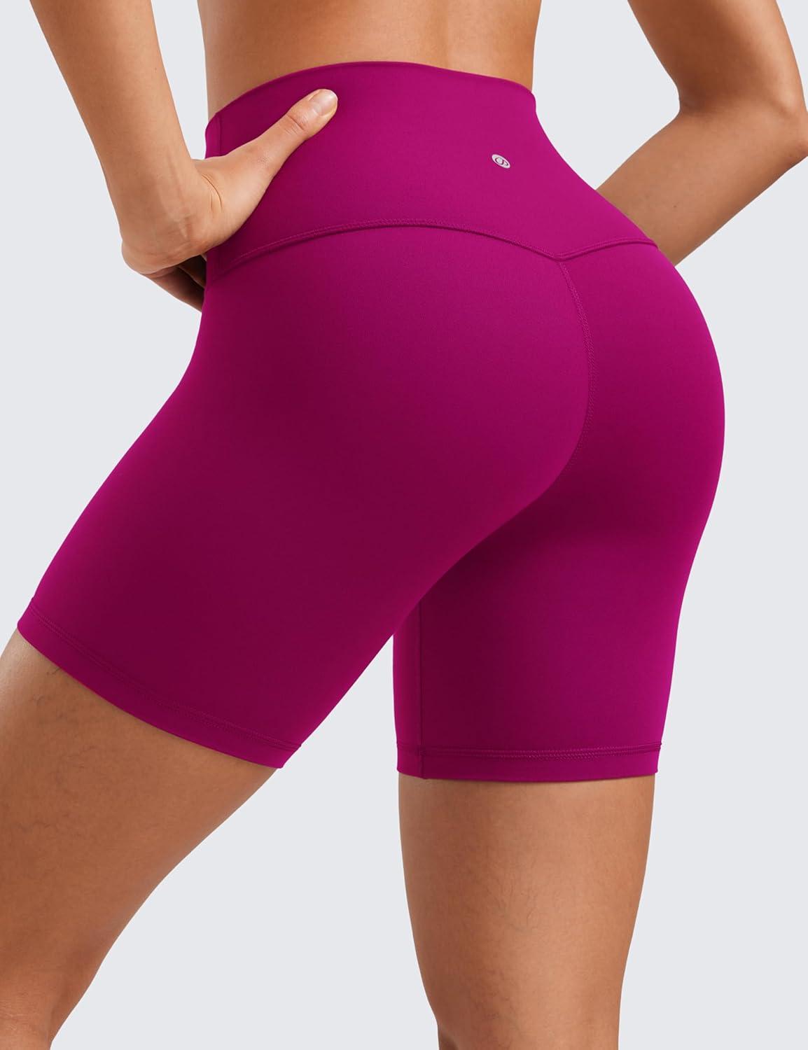imageCRZ YOGA ButterLuxe Biker Shorts 6quot High Waisted Workout Running Volleyball Spandex Yoga WomensMagenta Purple
