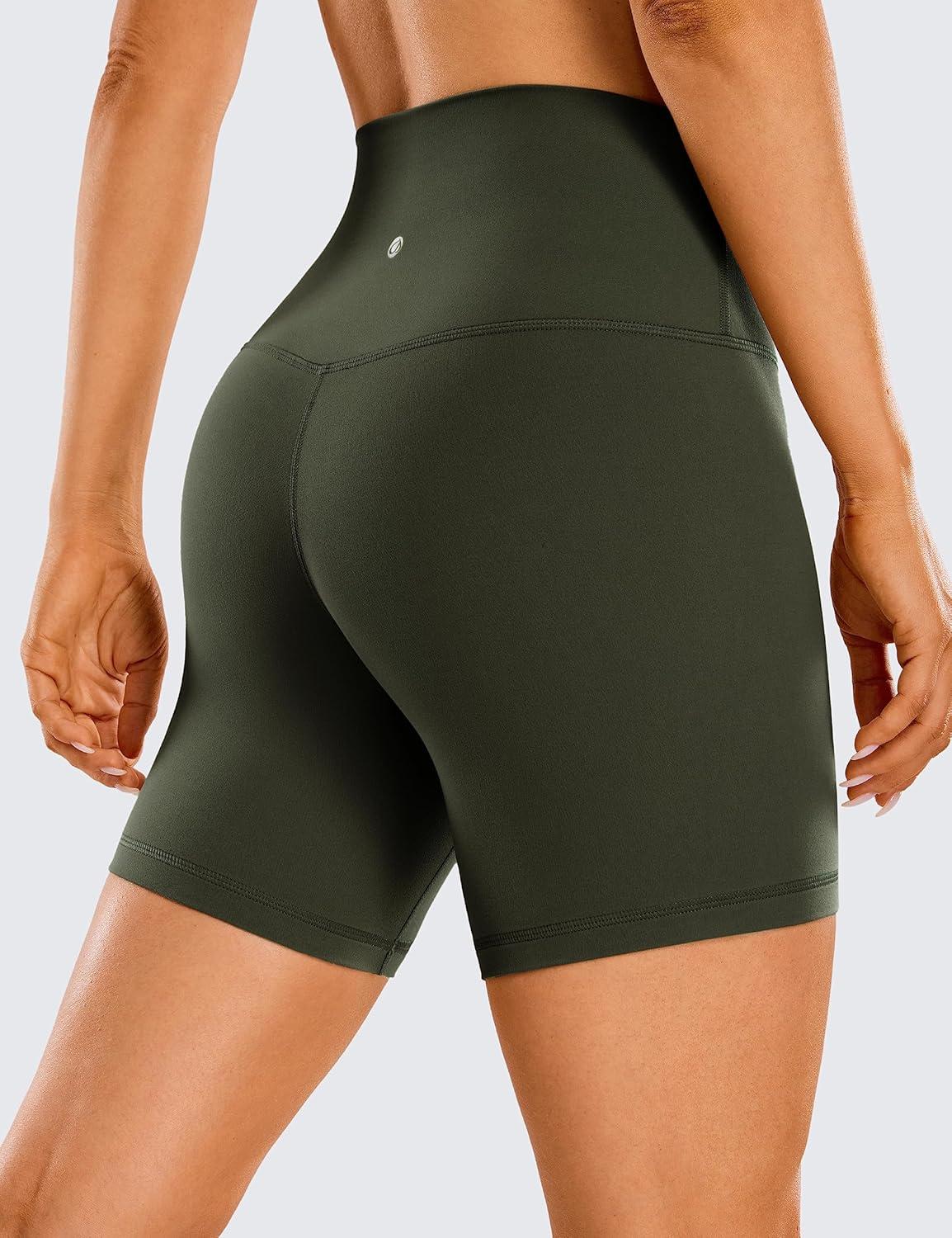 imageCRZ YOGA ButterLuxe Biker Shorts 6quot High Waisted Workout Running Volleyball Spandex Yoga WomensOlive Green