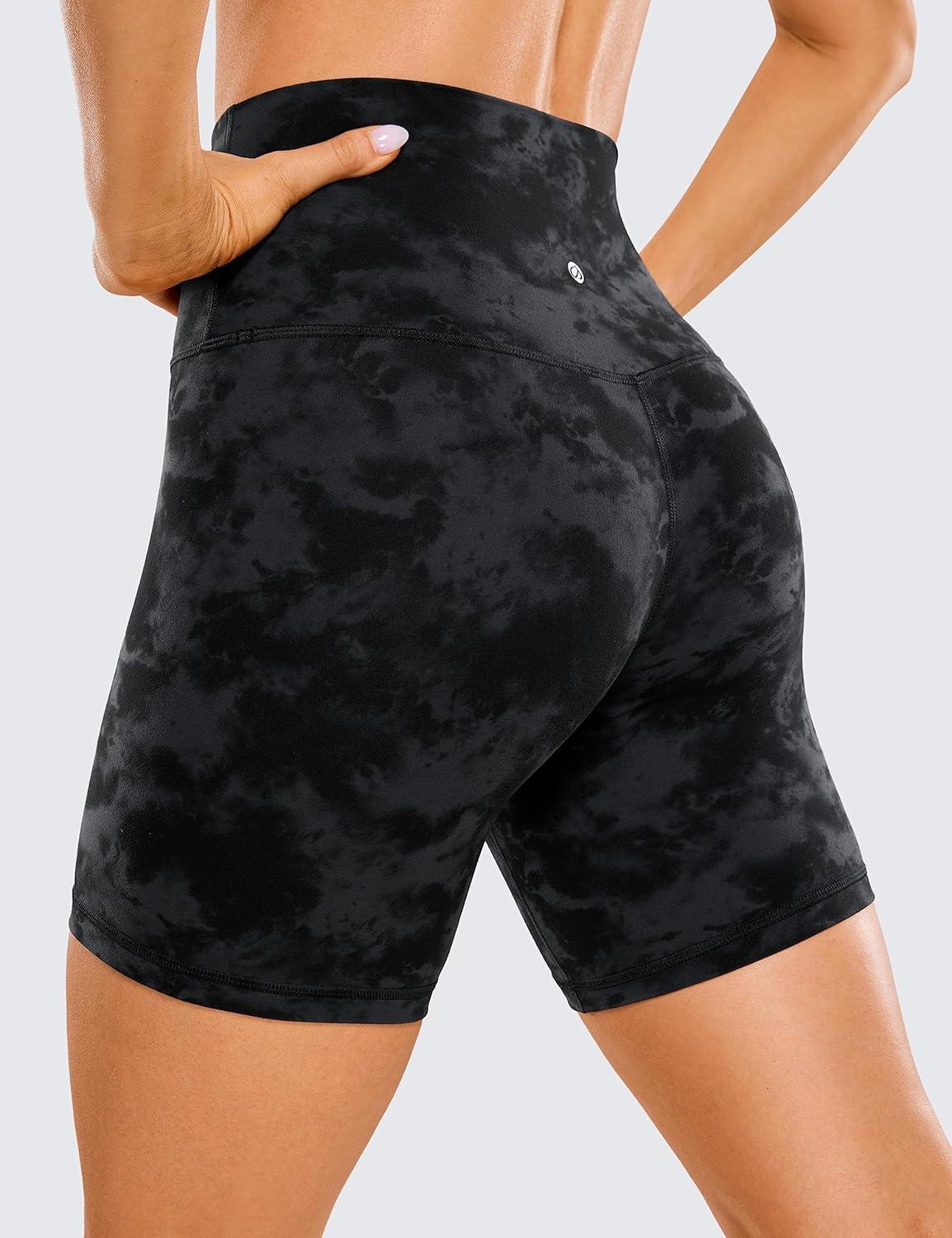 imageCRZ YOGA ButterLuxe Biker Shorts 6quot High Waisted Workout Running Volleyball Spandex Yoga WomensTie Dye Smoke Ink