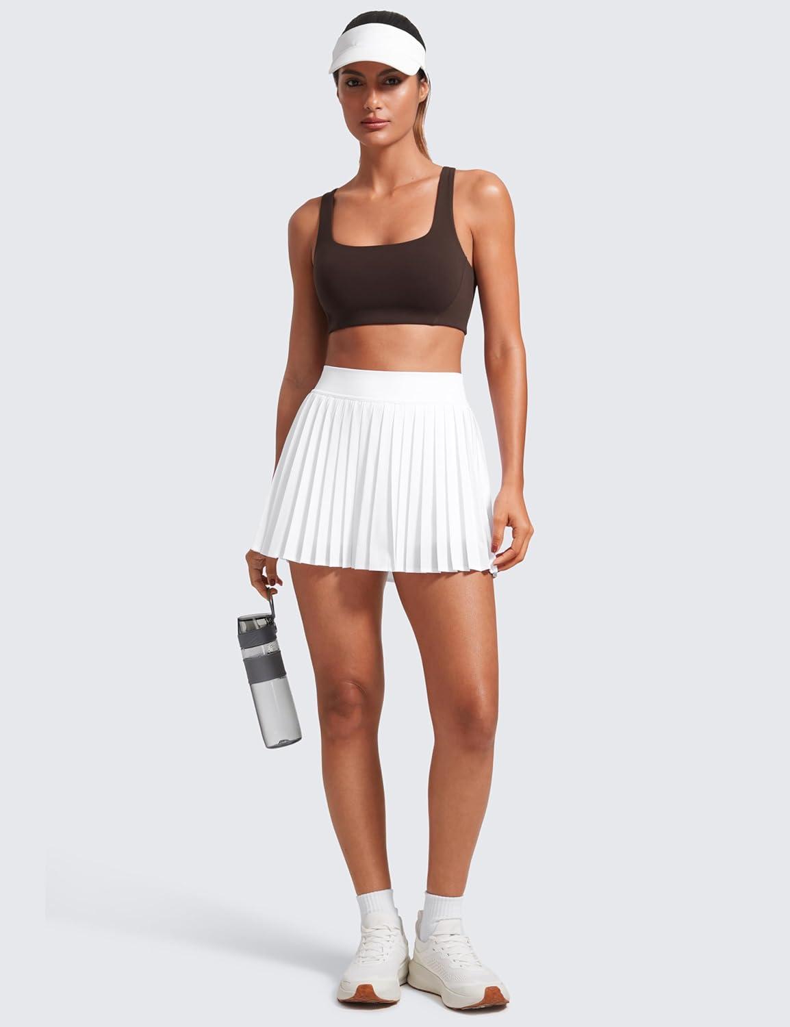 imageCRZ YOGA Butterlift Double Lined Square Neck Sports Bras for Women Wireless VShaped Racerback Workout Yoga Top Non PaddedHot Fudge Brown