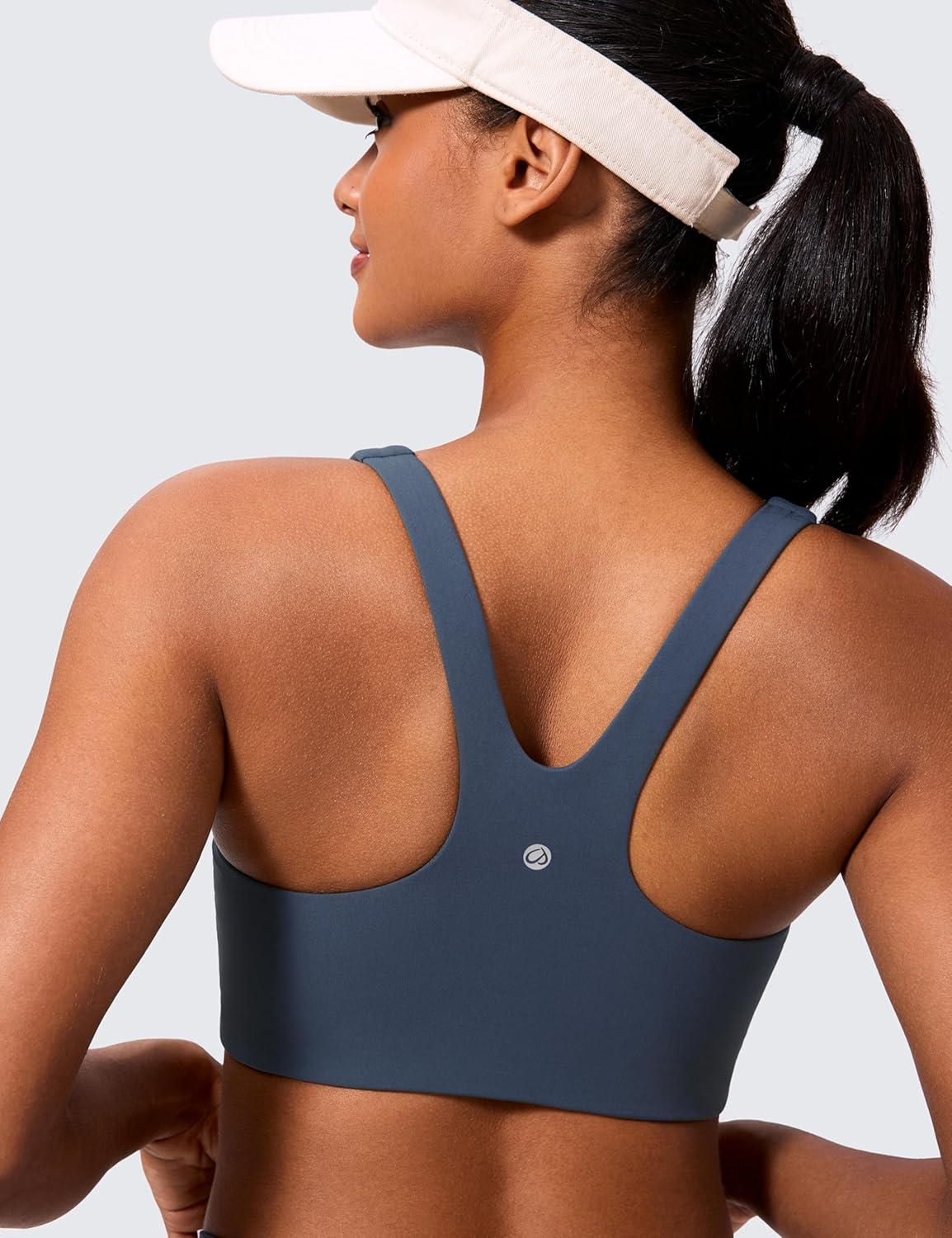 imageCRZ YOGA Butterlift Double Lined Square Neck Sports Bras for Women Wireless VShaped Racerback Workout Yoga Top Non PaddedStelindigo