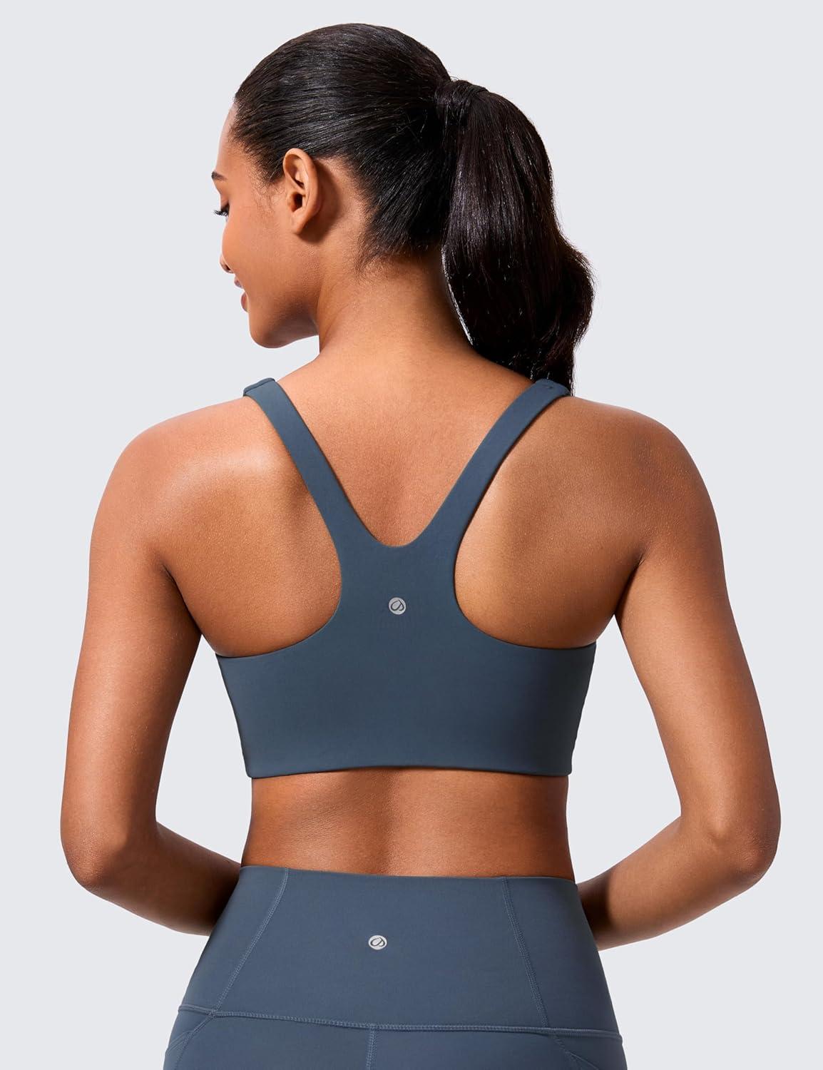 imageCRZ YOGA Butterlift Double Lined Square Neck Sports Bras for Women Wireless VShaped Racerback Workout Yoga Top Non PaddedStelindigo