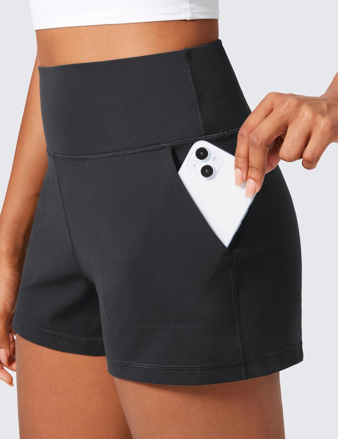 imageCRZ YOGA Butterlift Linerless Shorts for Women 3quot High Waisted Comfy Yoga Casual Lounge Workout with PocketsMysterious Grey