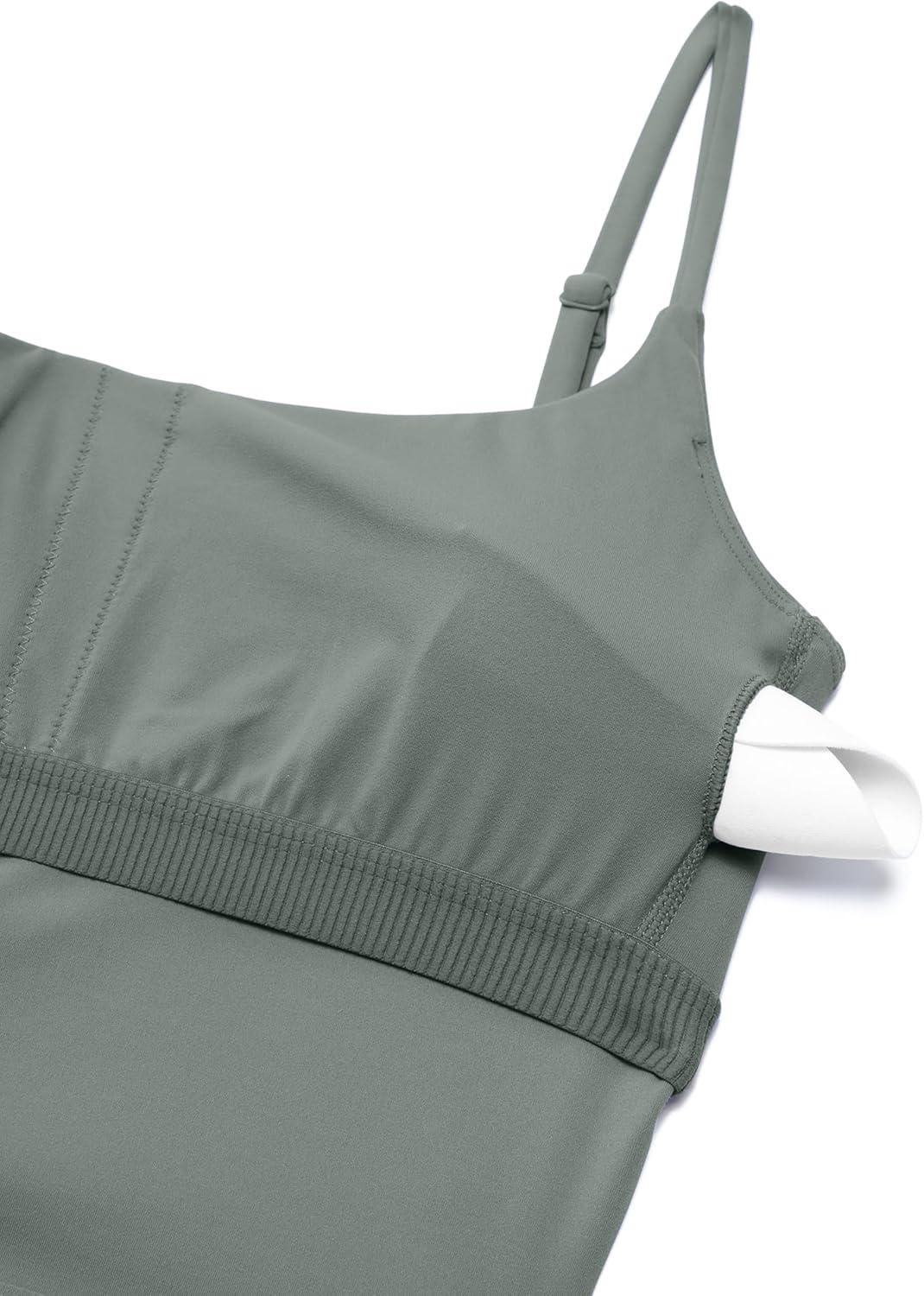imageCRZ YOGA Butterlift Scoop Neck Crop Tank Tops for Women Longline U Back Adjustable Straps Workout Sports BrasGrey Sage