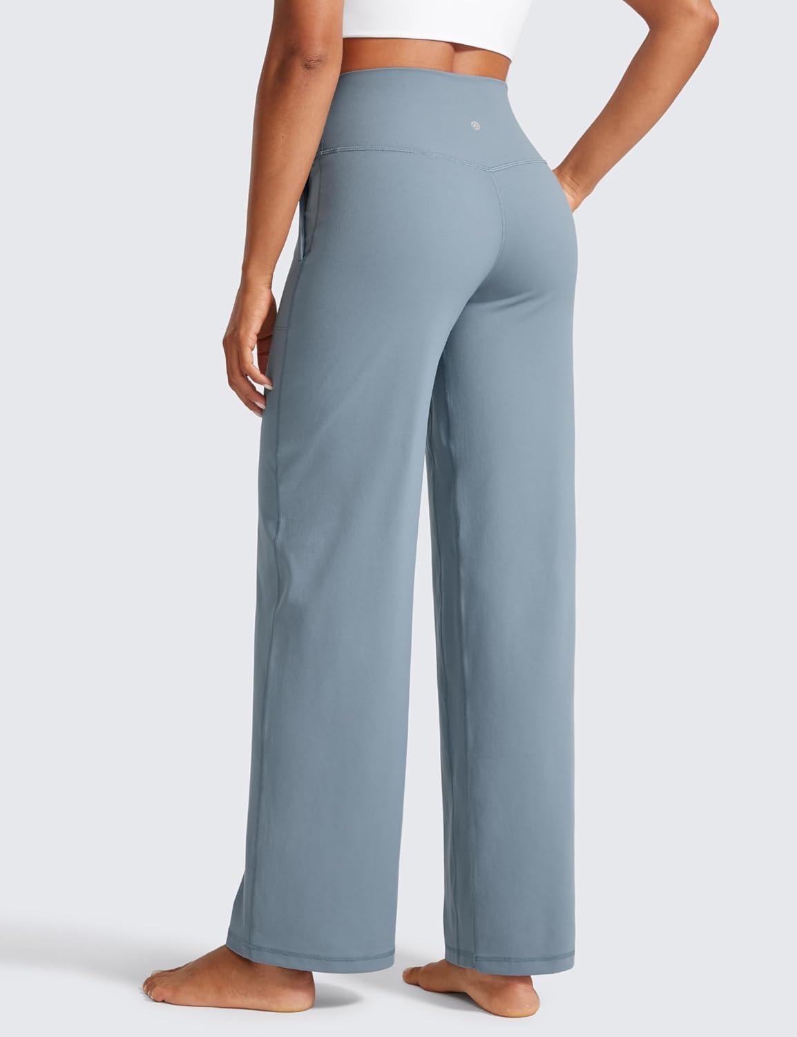 imageCRZ YOGA Butterlift Wide Leg Pants Pockets 29quot31quot33quot High Waisted Yoga Lounge Buttery Soft Comfy Casual WomensBelgian Blue