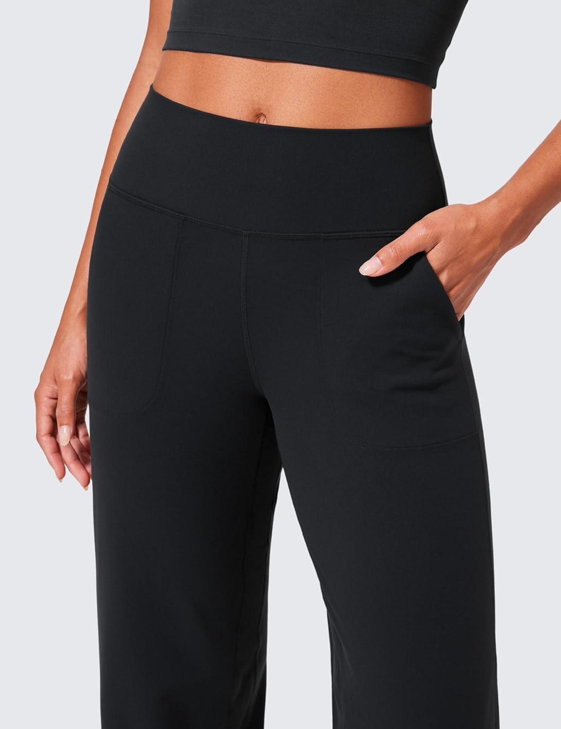 imageCRZ YOGA Butterlift Wide Leg Pants Pockets 29quot31quot33quot High Waisted Yoga Lounge Buttery Soft Comfy Casual WomensBlack