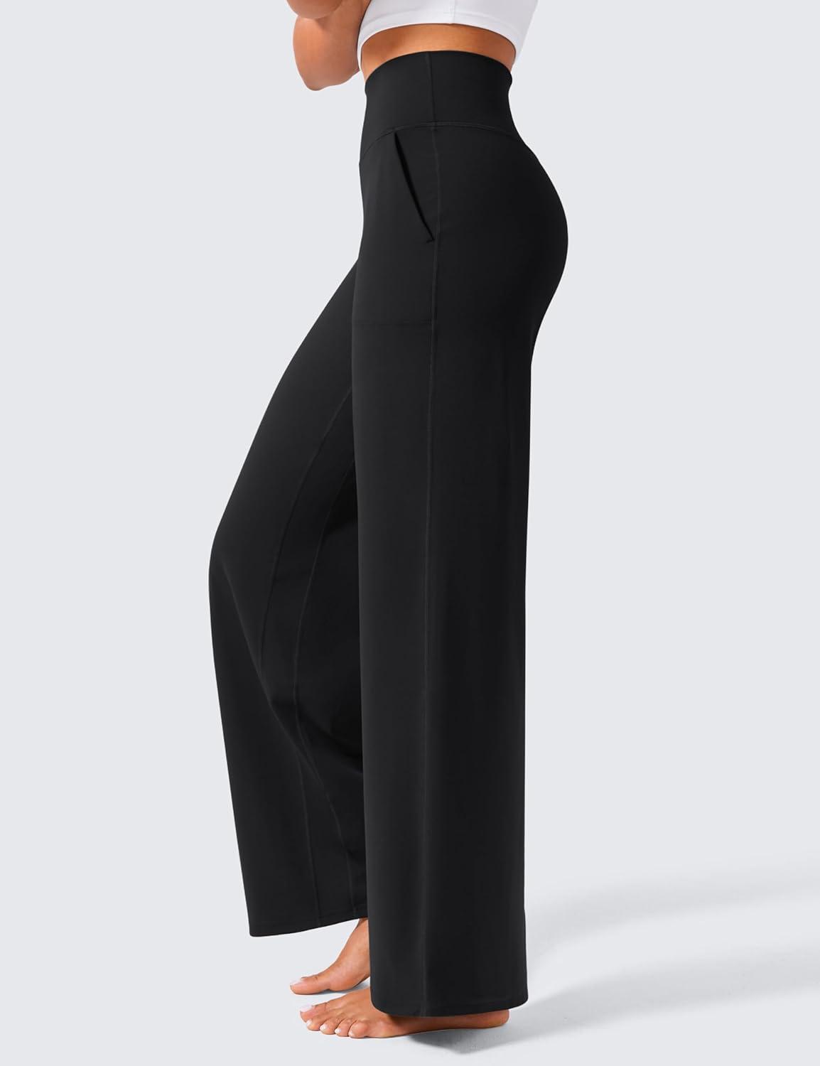 imageCRZ YOGA Butterlift Wide Leg Pants Pockets 29quot31quot33quot High Waisted Yoga Lounge Buttery Soft Comfy Casual WomensBlack