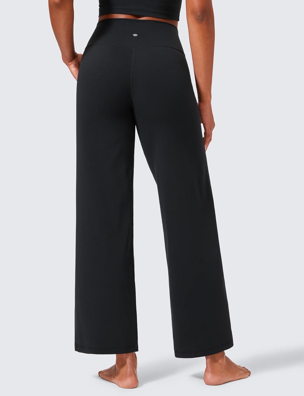 imageCRZ YOGA Butterlift Wide Leg Pants Pockets 29quot31quot33quot High Waisted Yoga Lounge Buttery Soft Comfy Casual WomensBlack