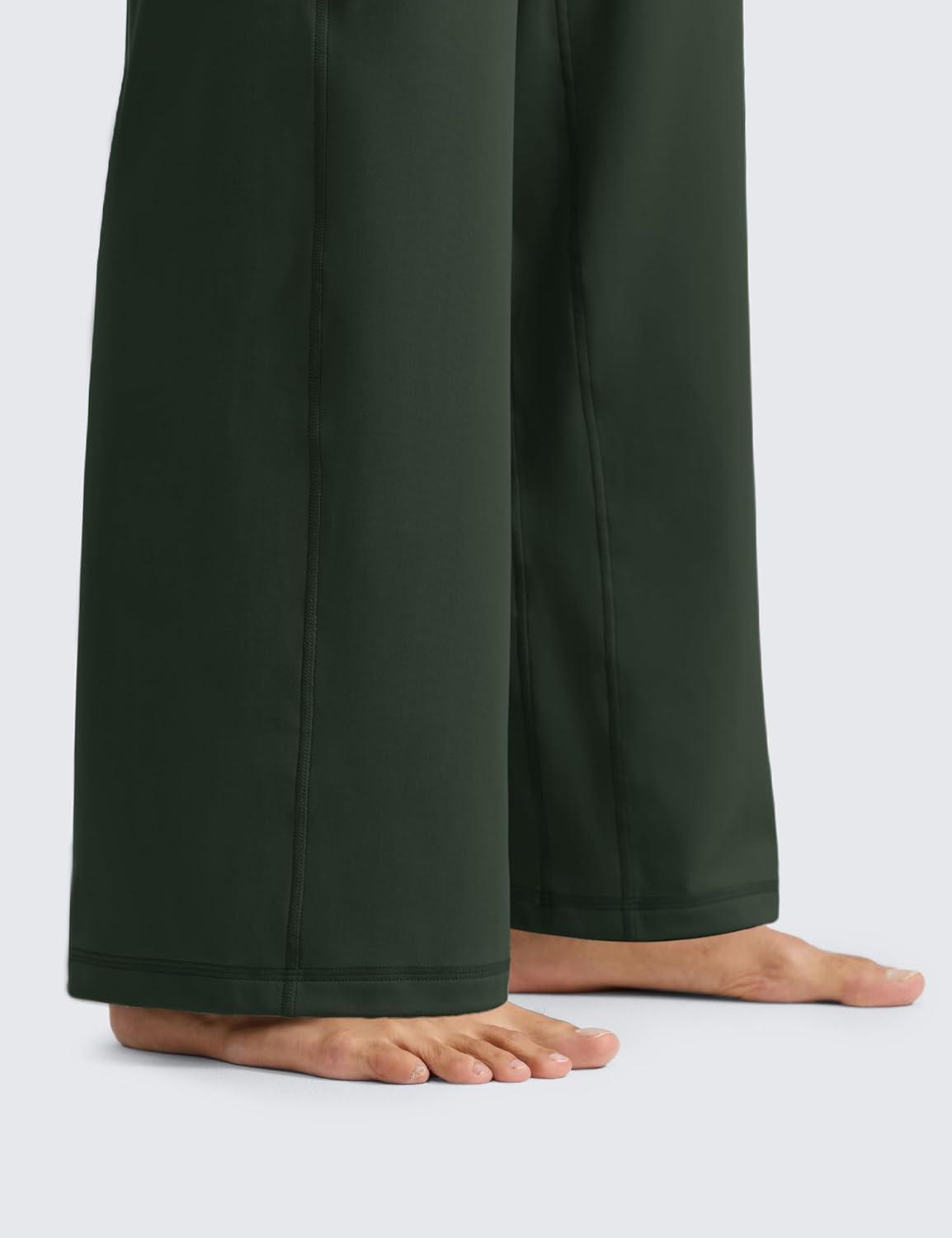 imageCRZ YOGA Butterlift Wide Leg Pants Pockets 29quot31quot33quot High Waisted Yoga Lounge Buttery Soft Comfy Casual WomensLegend Green