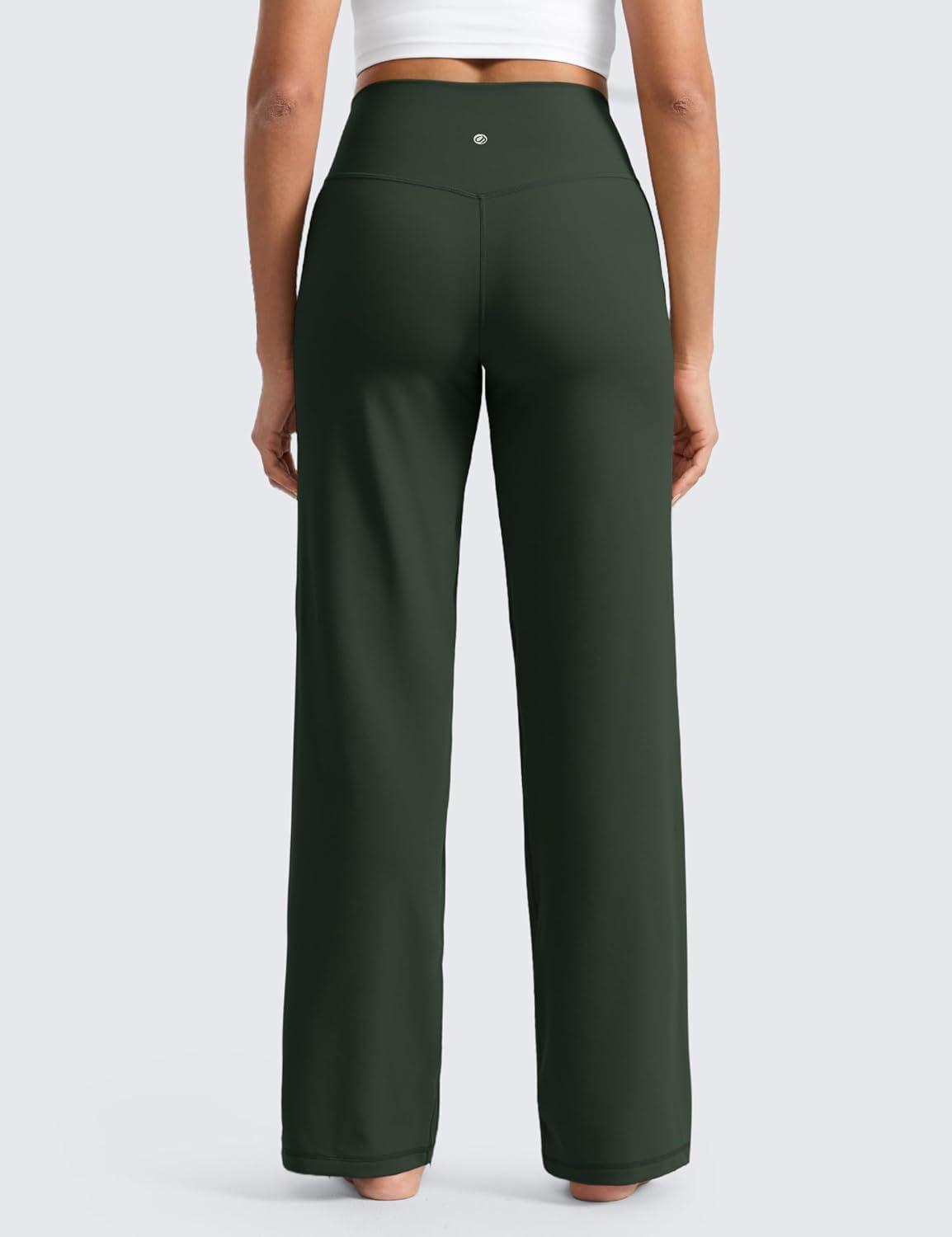 imageCRZ YOGA Butterlift Wide Leg Pants Pockets 29quot31quot33quot High Waisted Yoga Lounge Buttery Soft Comfy Casual WomensLegend Green