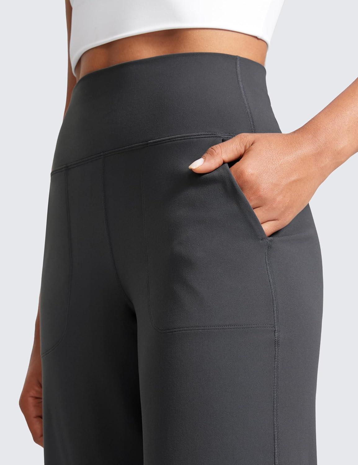 imageCRZ YOGA Butterlift Wide Leg Pants Pockets 29quot31quot33quot High Waisted Yoga Lounge Buttery Soft Comfy Casual WomensMysterious Grey