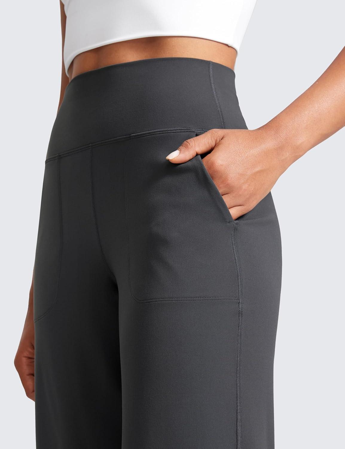 imageCRZ YOGA Butterlift Wide Leg Pants Pockets 29quot31quot33quot High Waisted Yoga Lounge Buttery Soft Comfy Casual WomensMysterious Grey