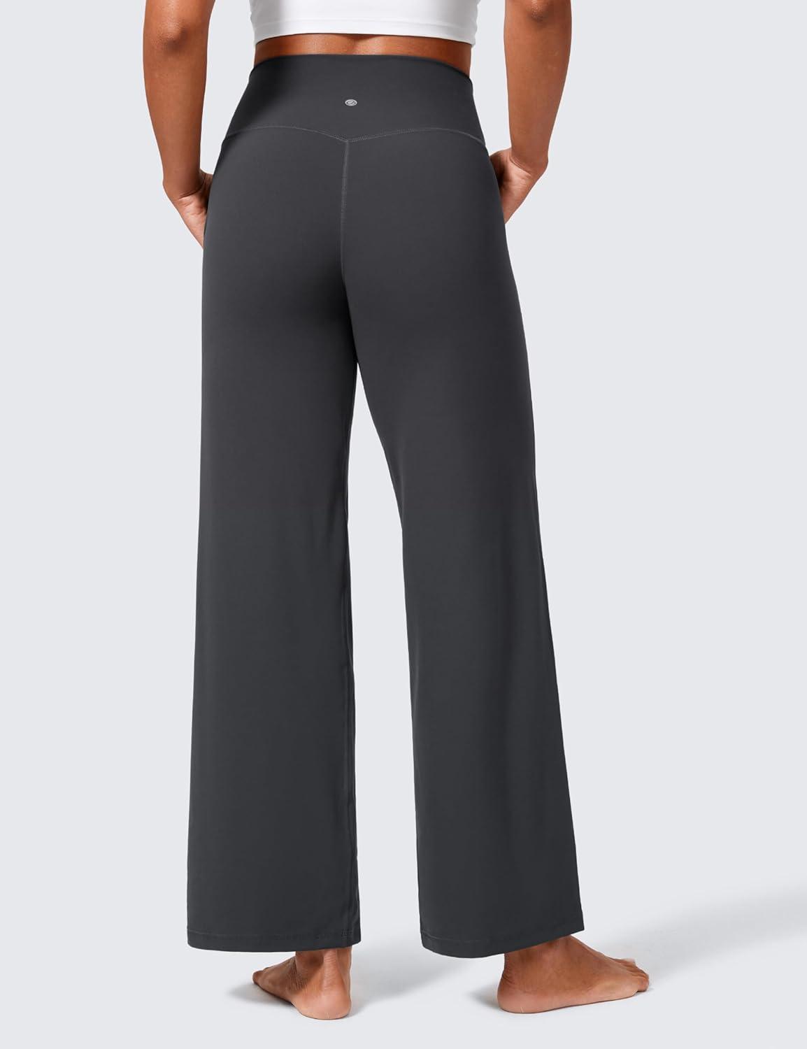 imageCRZ YOGA Butterlift Wide Leg Pants Pockets 29quot31quot33quot High Waisted Yoga Lounge Buttery Soft Comfy Casual WomensMysterious Grey