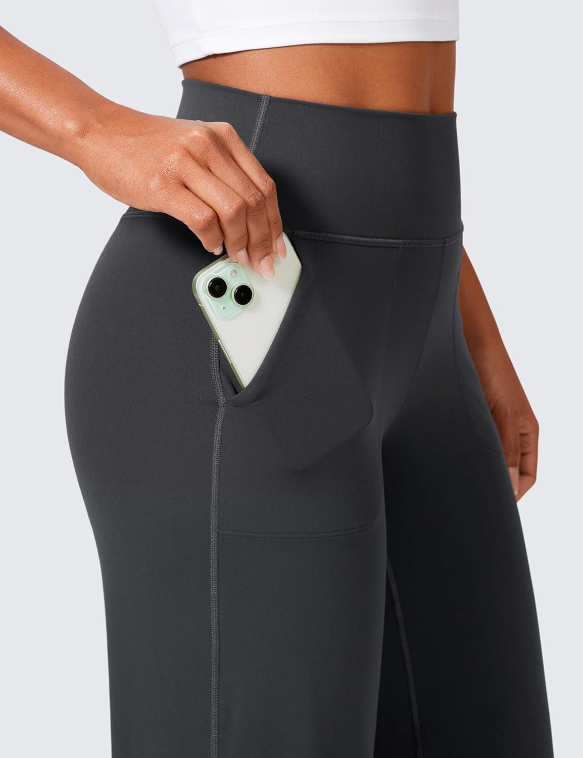 imageCRZ YOGA Butterlift Wide Leg Pants Pockets 29quot31quot33quot High Waisted Yoga Lounge Buttery Soft Comfy Casual WomensMysterious Grey