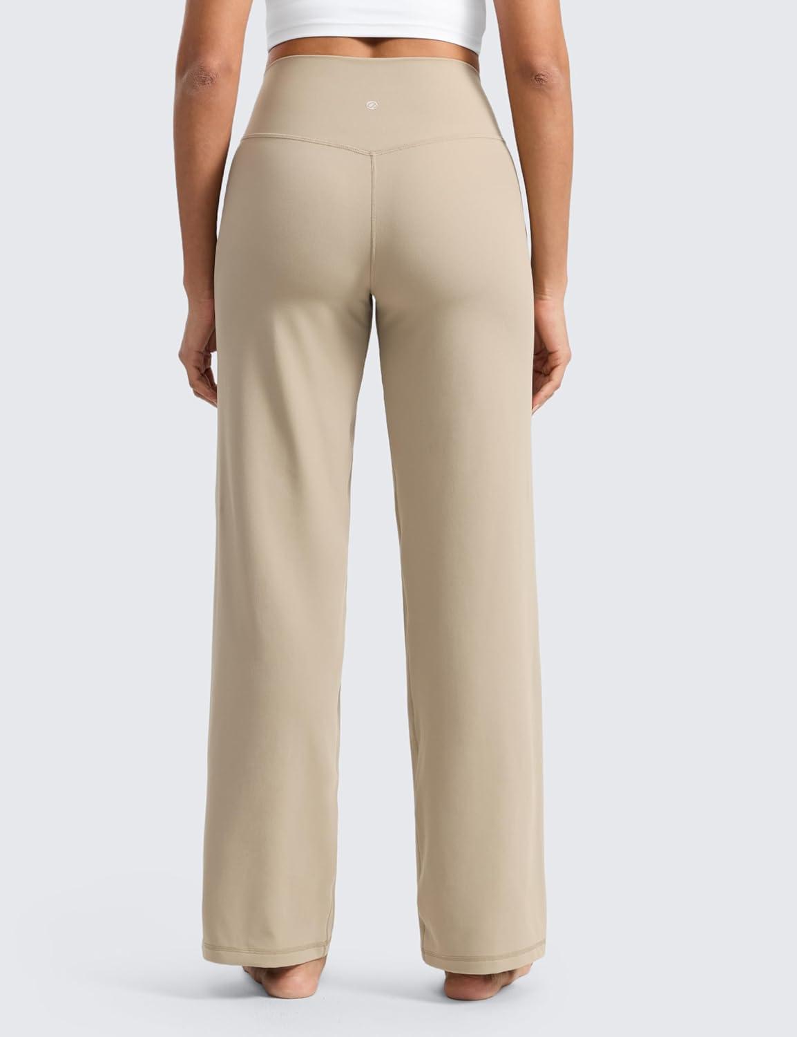 imageCRZ YOGA Butterlift Wide Leg Pants Pockets 29quot31quot33quot High Waisted Yoga Lounge Buttery Soft Comfy Casual WomensOak