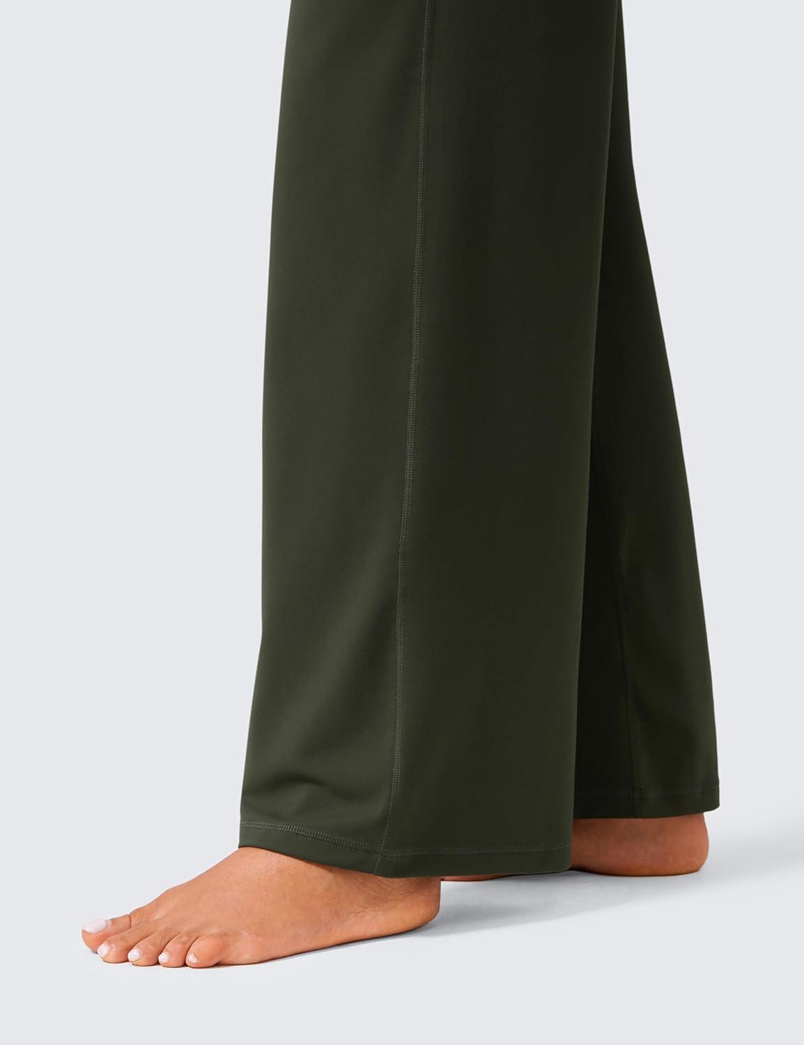 imageCRZ YOGA Butterlift Wide Leg Pants Pockets 29quot31quot33quot High Waisted Yoga Lounge Buttery Soft Comfy Casual WomensOlive Green