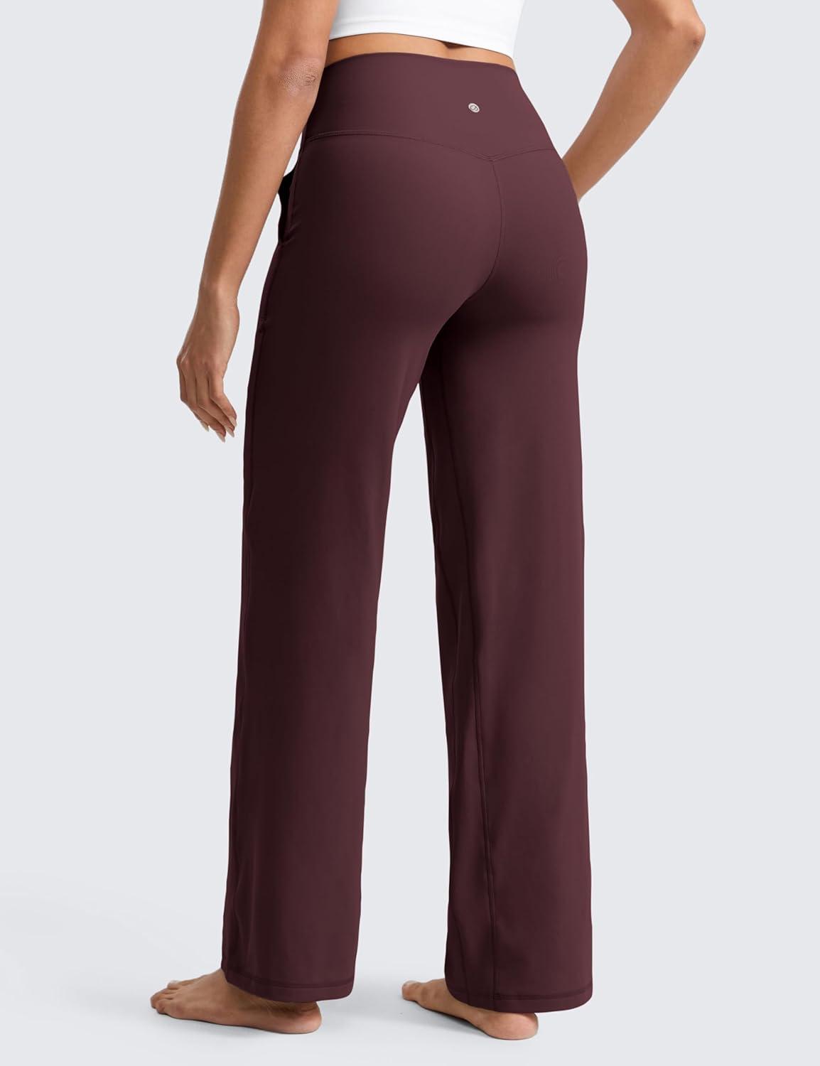 imageCRZ YOGA Butterlift Wide Leg Pants Pockets 29quot31quot33quot High Waisted Yoga Lounge Buttery Soft Comfy Casual WomensRipe Plum