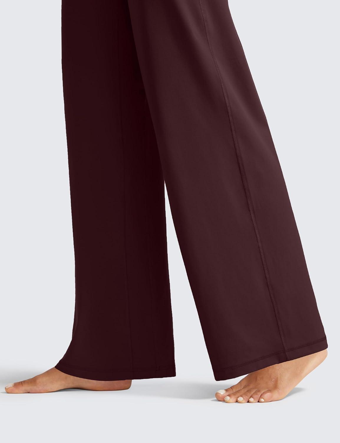 imageCRZ YOGA Butterlift Wide Leg Pants Pockets 29quot31quot33quot High Waisted Yoga Lounge Buttery Soft Comfy Casual WomensRipe Plum